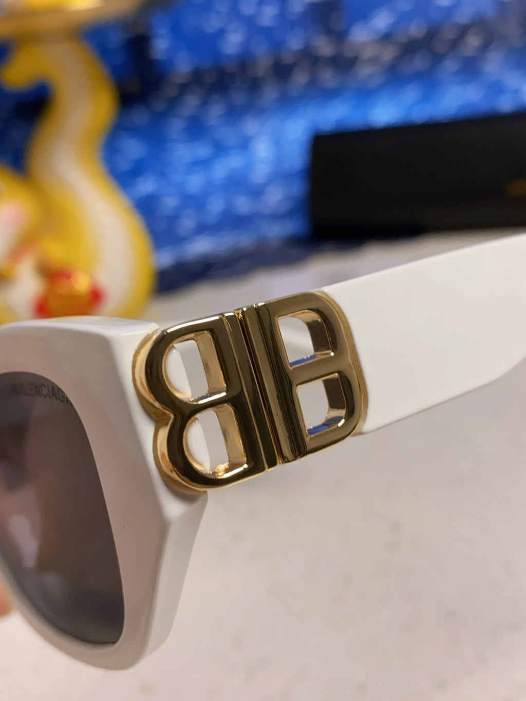 Balenciaga Metal Cat-Eye Silver Lens Sunglasses for Men & Women - detail image 7