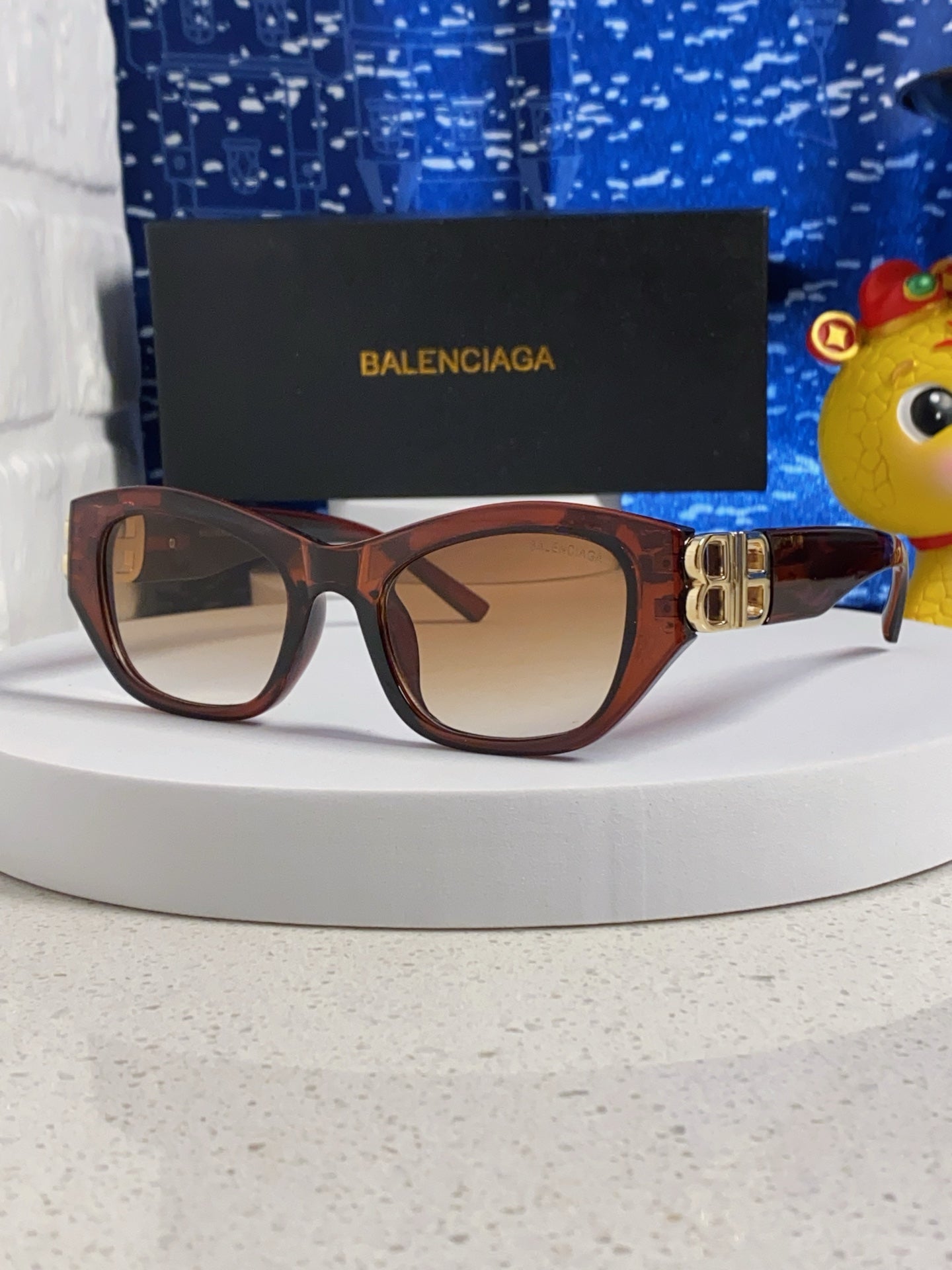 Balenciaga Metal Cat-Eye Brown Lens Sunglasses for Men & Women