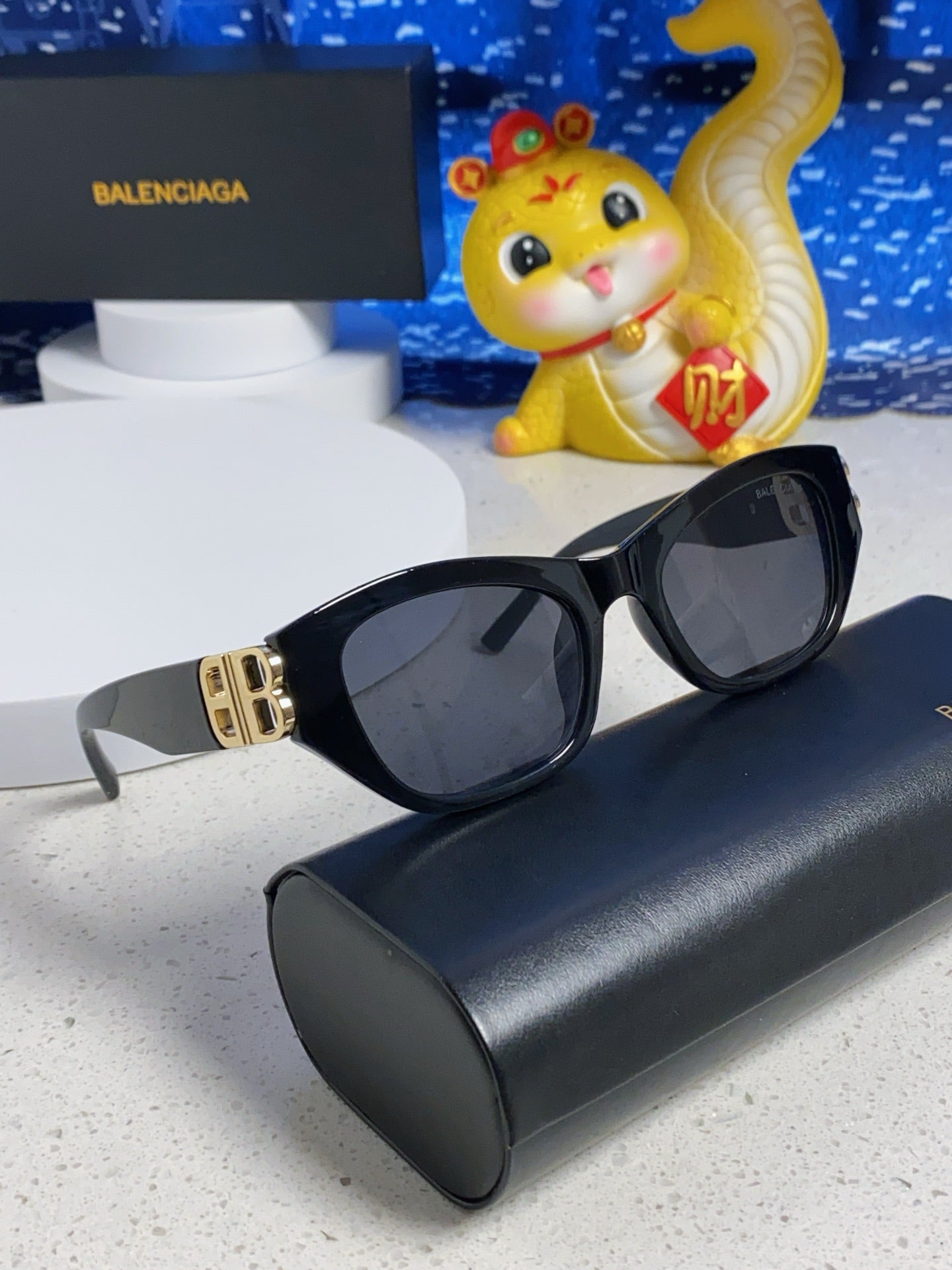 Balenciaga Metal Cat-Eye Red Lens Sunglasses for Men & Women - detail image 11