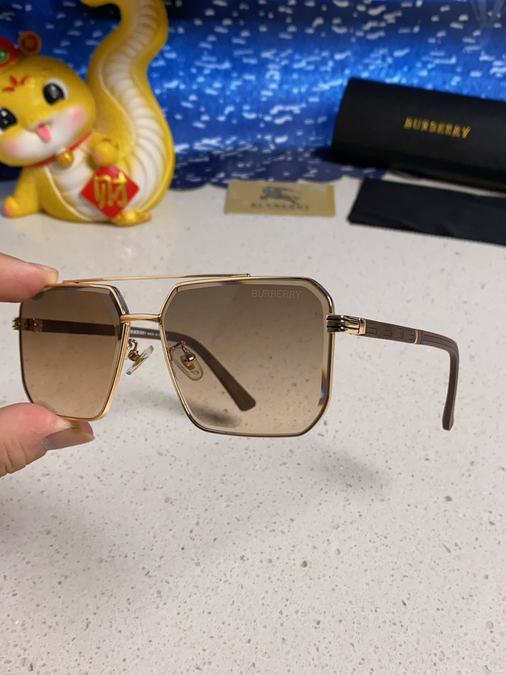 Burberry Polarized Metal Square Brown Lens Sunglasses for Men & Women - 465935 - detail image 6