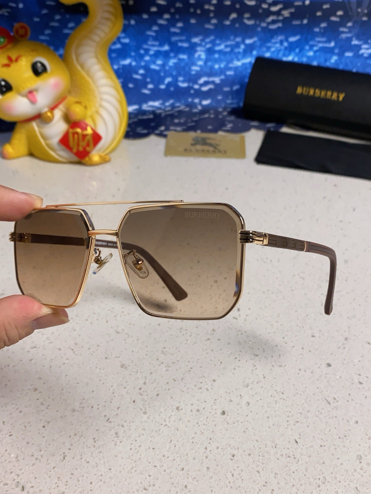 Burberry Polarized Metal Square Brown Lens Sunglasses for Men & Women - 465935 - detail image 6