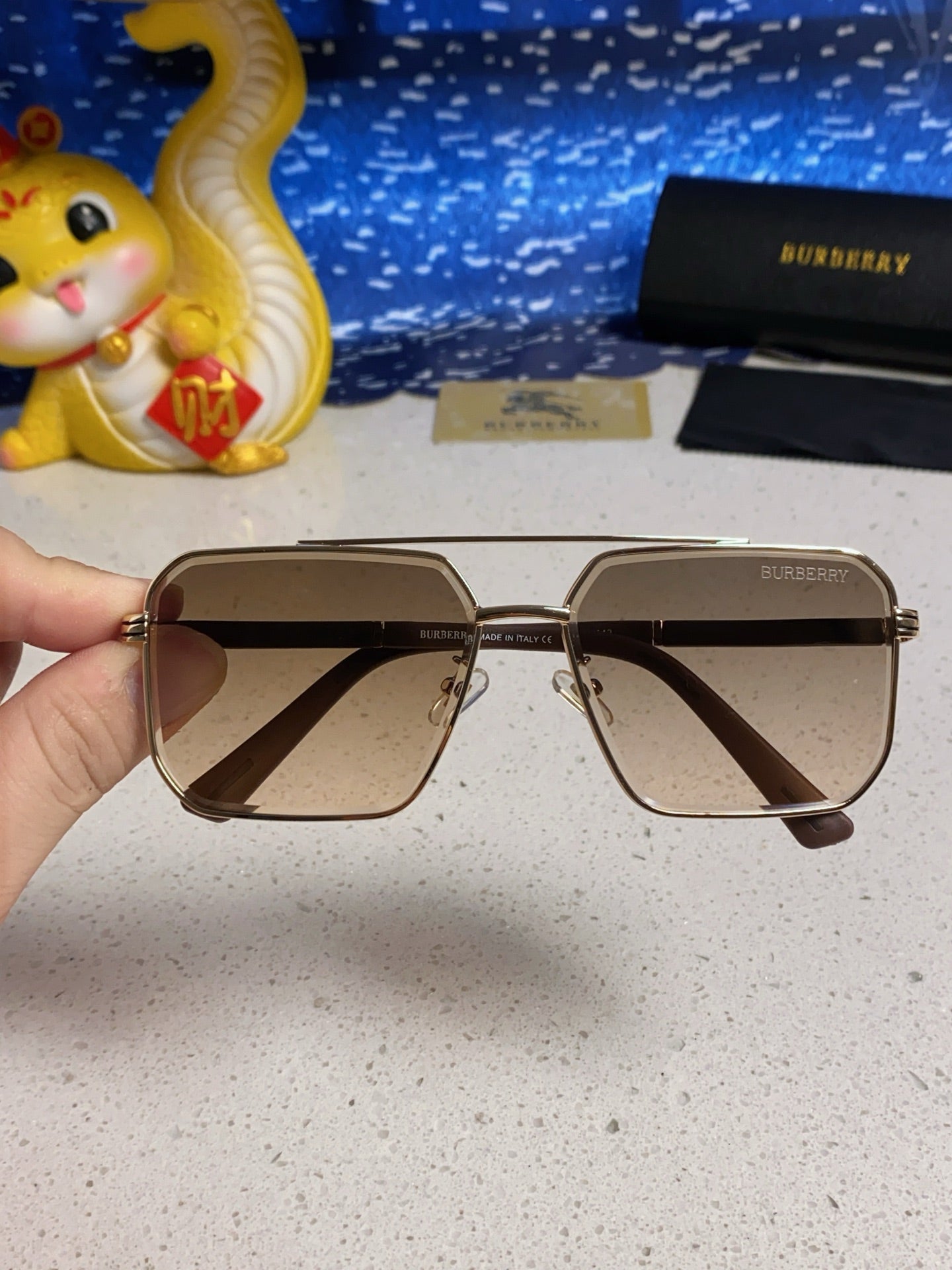 Burberry Polarized Metal Square Brown Lens Sunglasses for Men & Women - 465935 - detail image 4