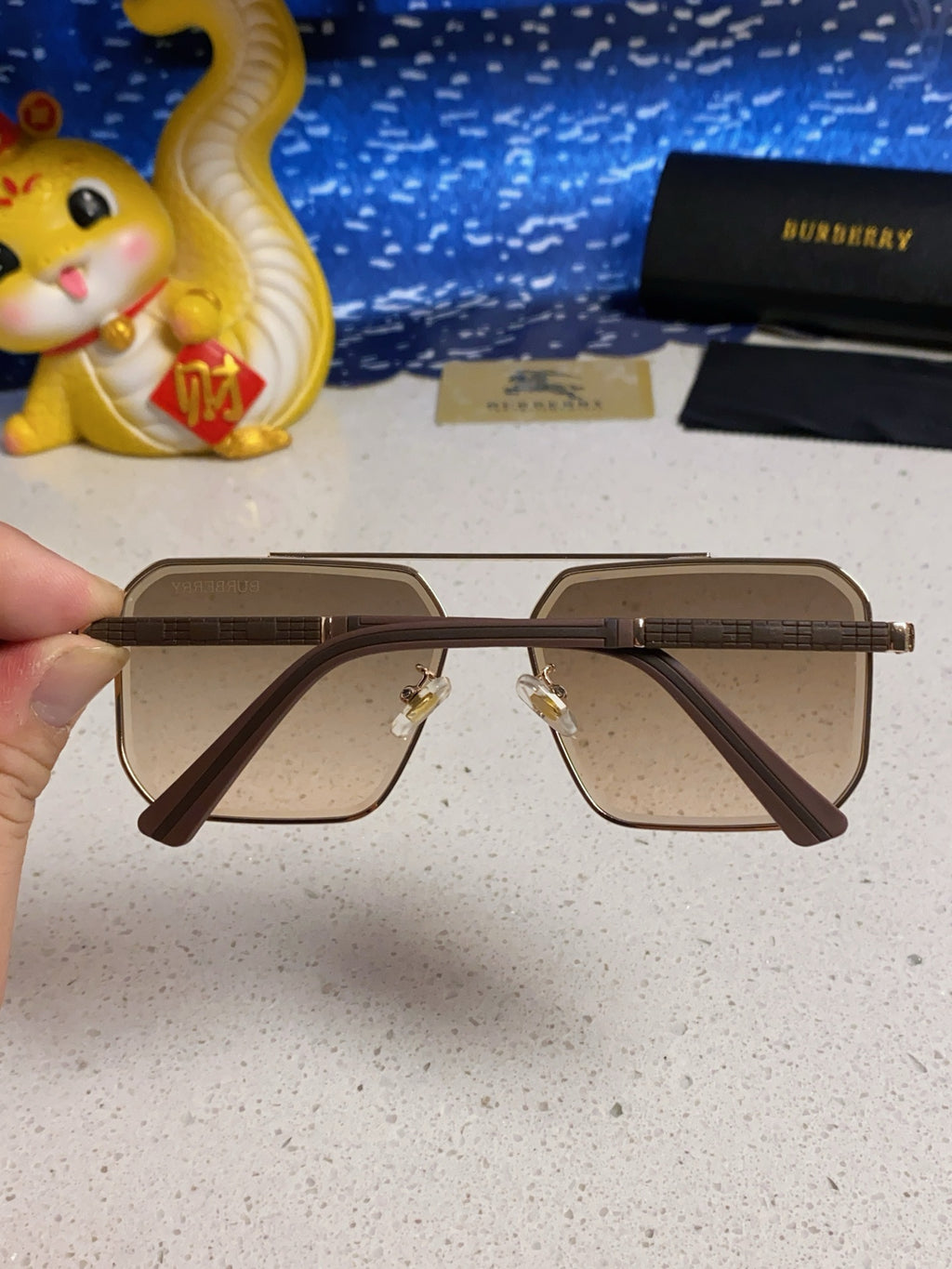 Burberry Polarized Metal Square Brown Lens Sunglasses for Men & Women - 465935 - detail image 5