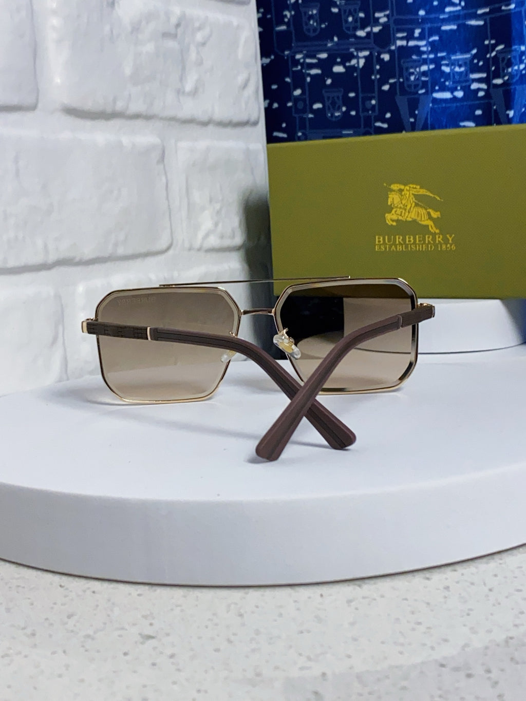 Burberry Polarized Metal Square Brown Lens Sunglasses for Men & Women - 465935 - detail image 3