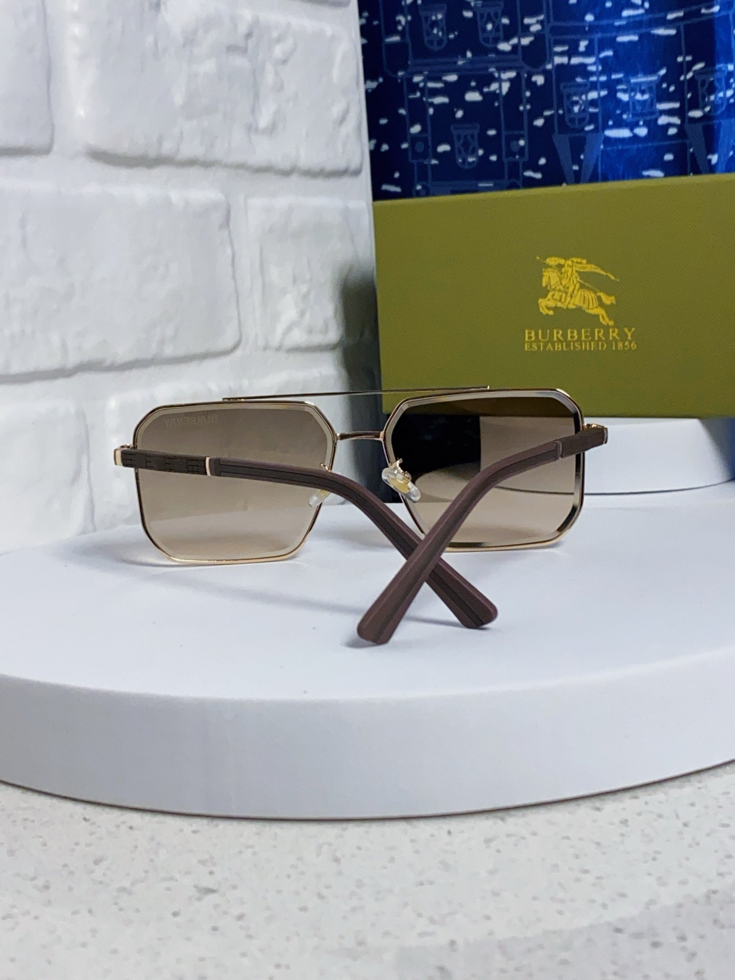 Burberry Polarized Metal Square Brown Lens Sunglasses for Men & Women - 465935 - detail image 3