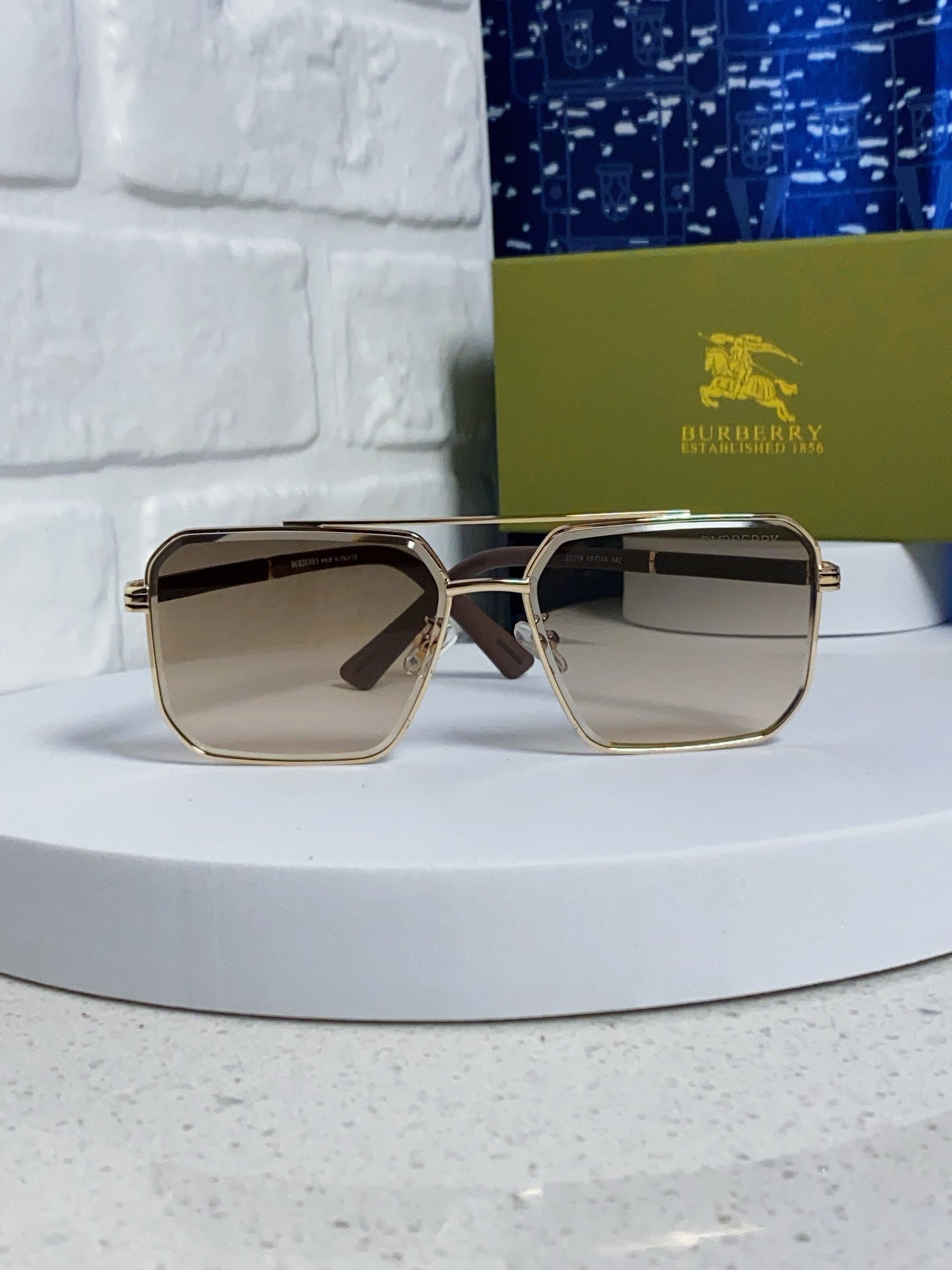 Burberry Polarized Metal Square Brown Lens Sunglasses for Men & Women - 465935 - detail image 2