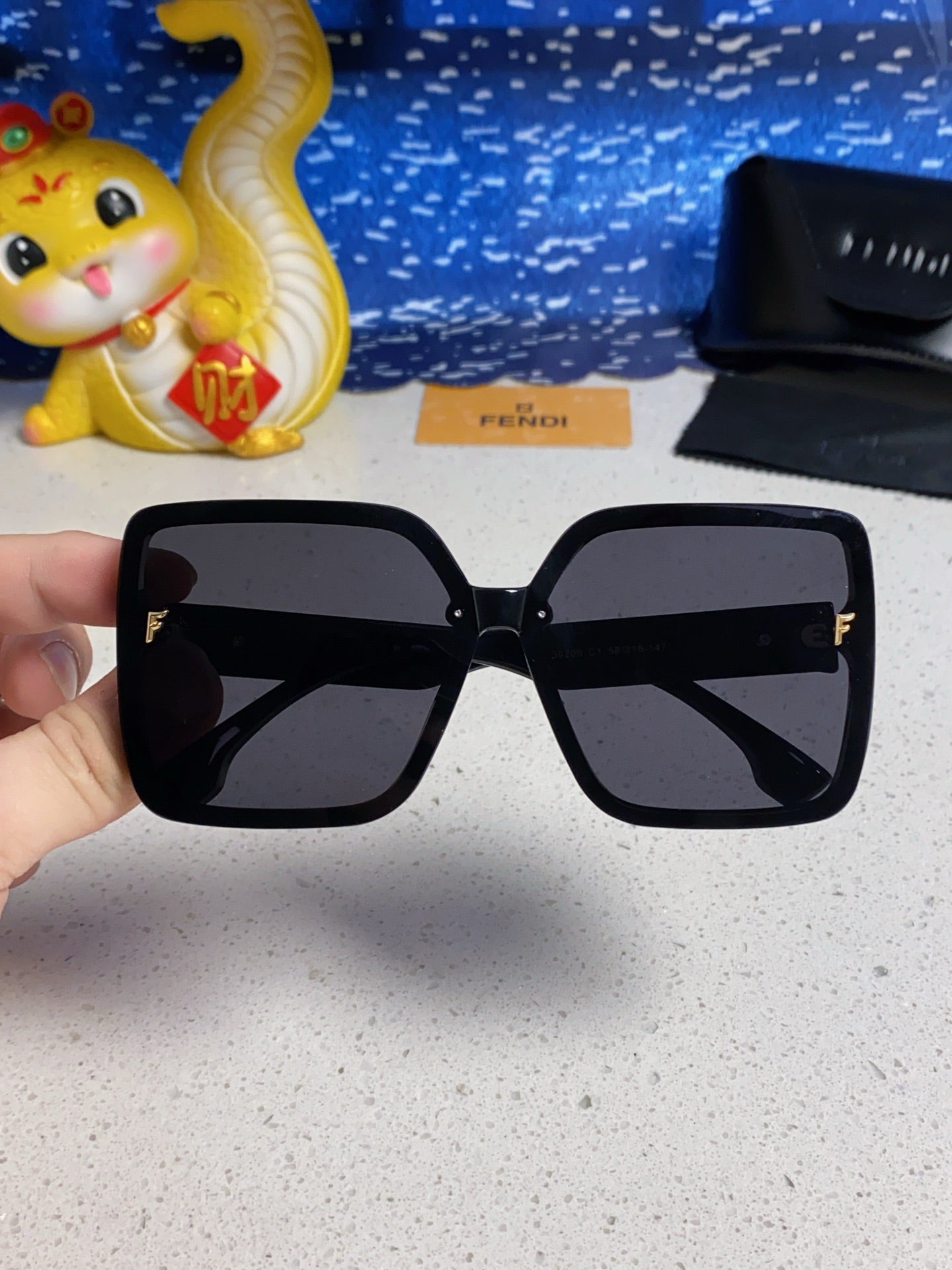 Fendi Oversized Black Lens Sunglasses for Women - detail image 4