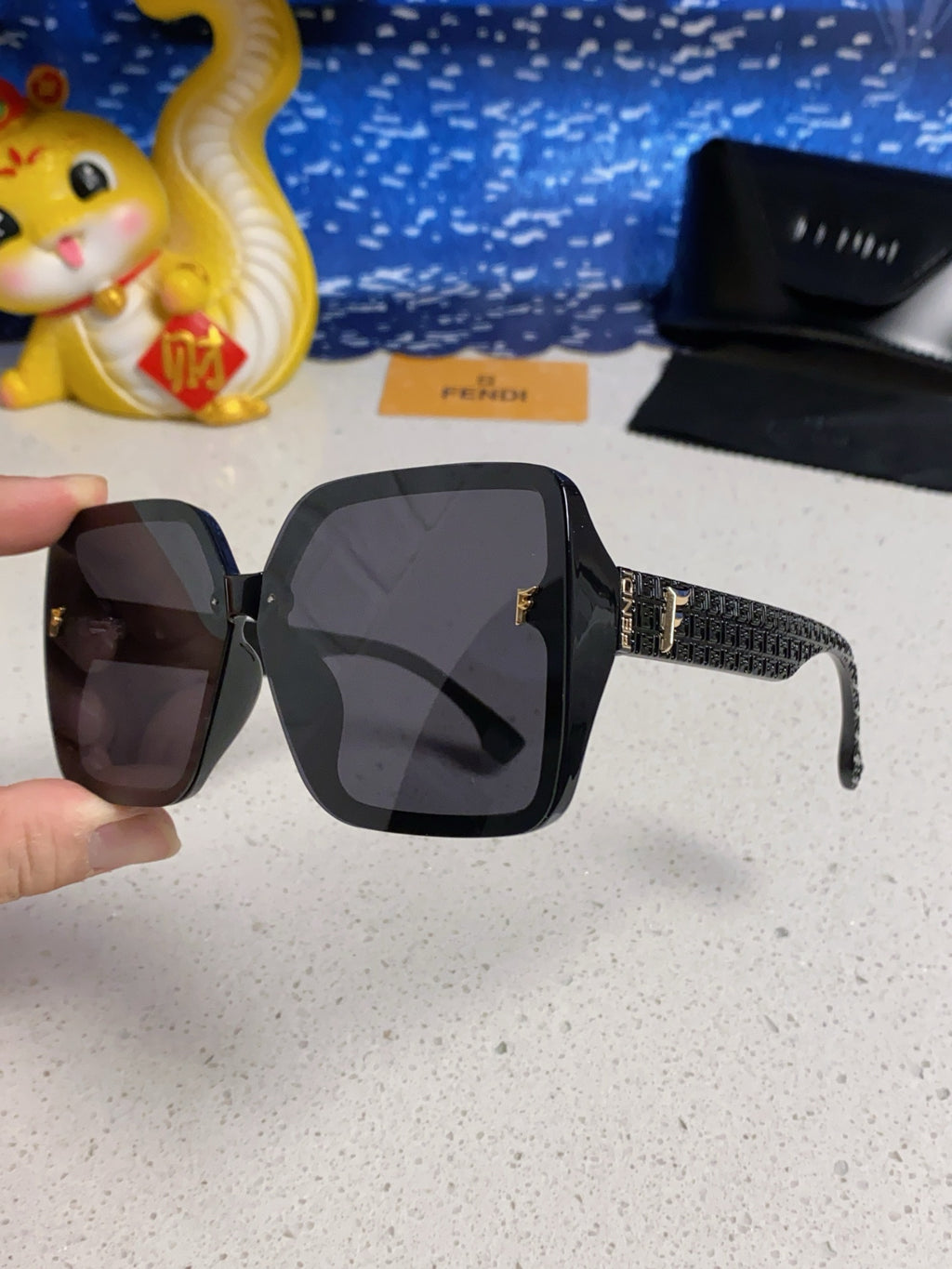 Fendi Oversized Black Lens Sunglasses for Women - detail image 6