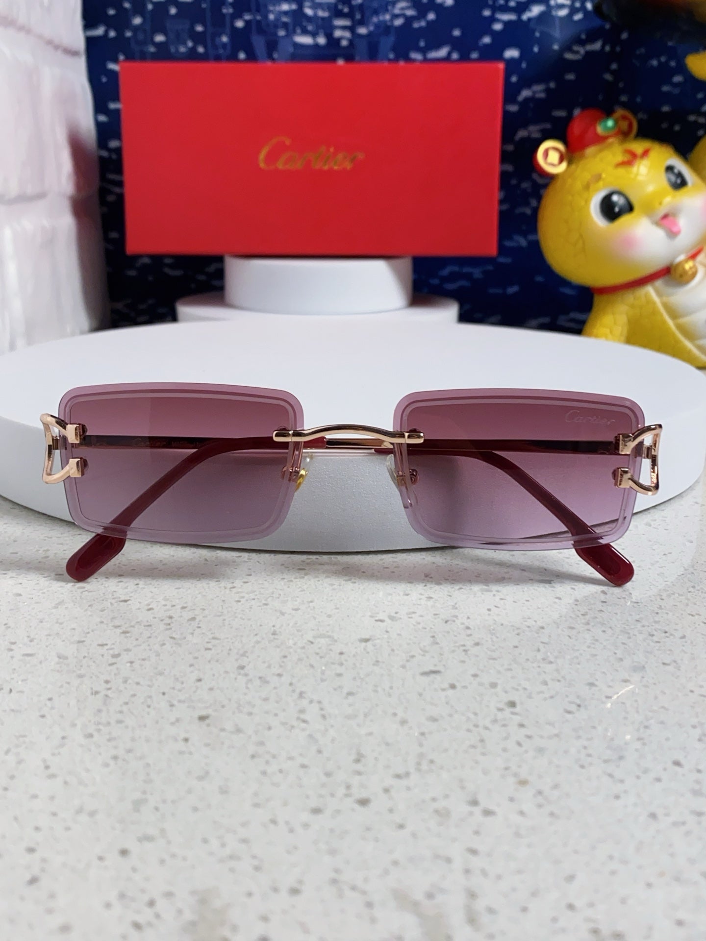 Cartier Fashion Red Lens Sunglasses for Men & Women - detail image 9
