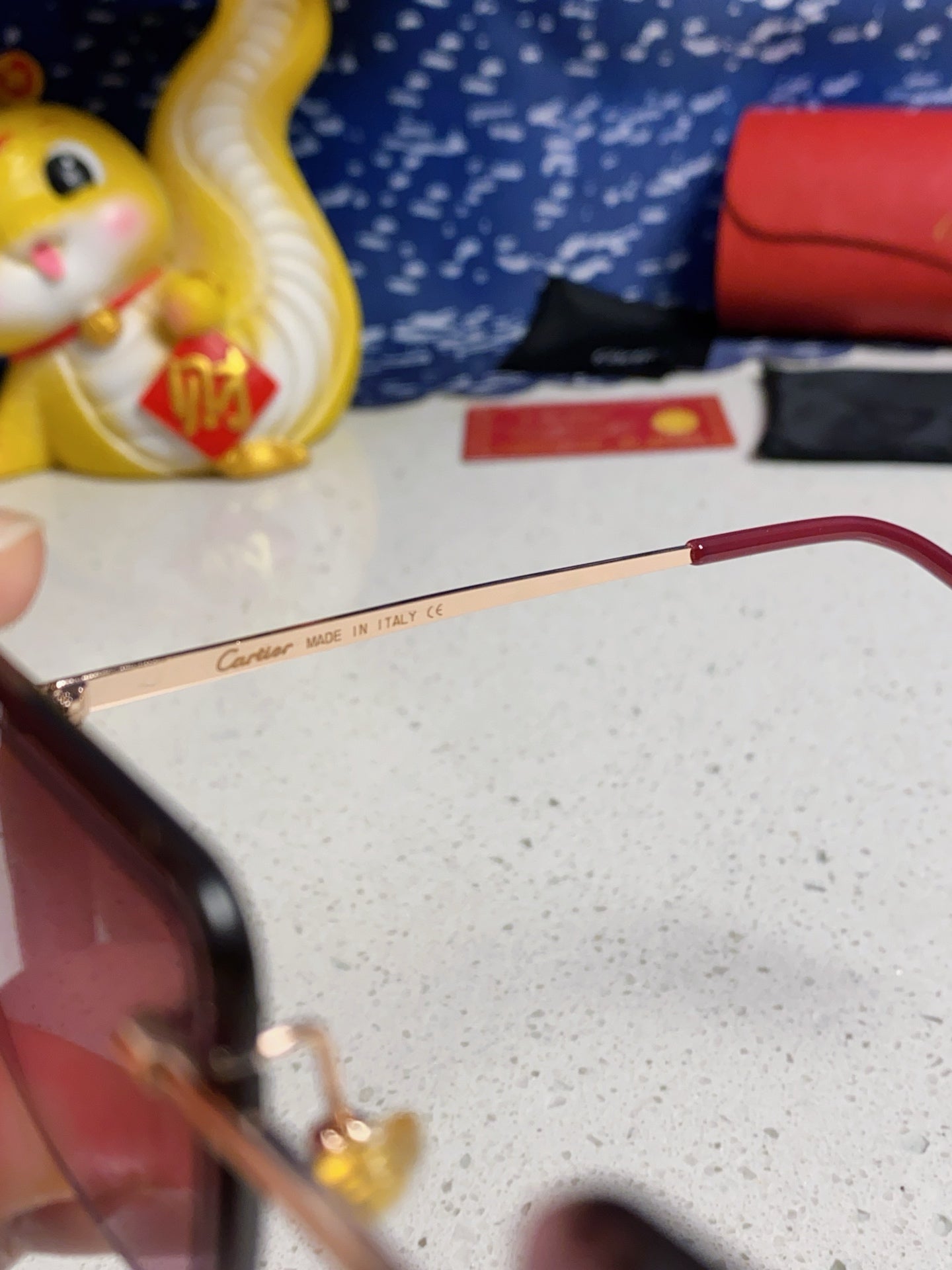Cartier Fashion Red Lens Sunglasses for Men & Women - detail image 8