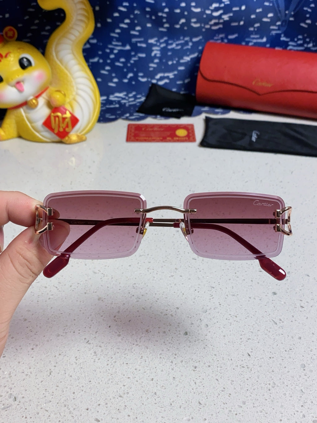 Cartier Fashion Red Lens Sunglasses for Men & Women - 415887 - detail image 4