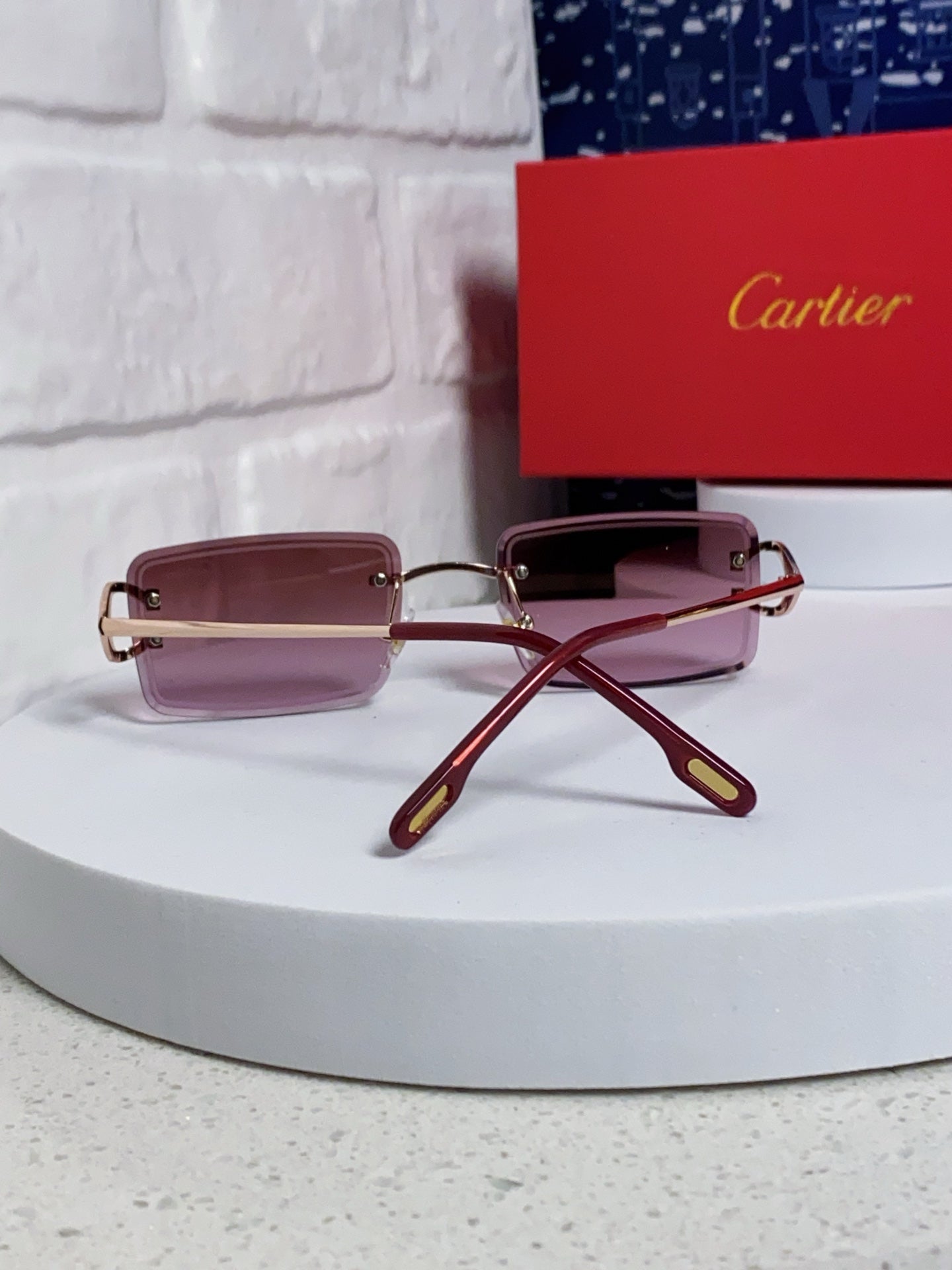 Cartier Fashion Red Lens Sunglasses for Men & Women - detail image 3