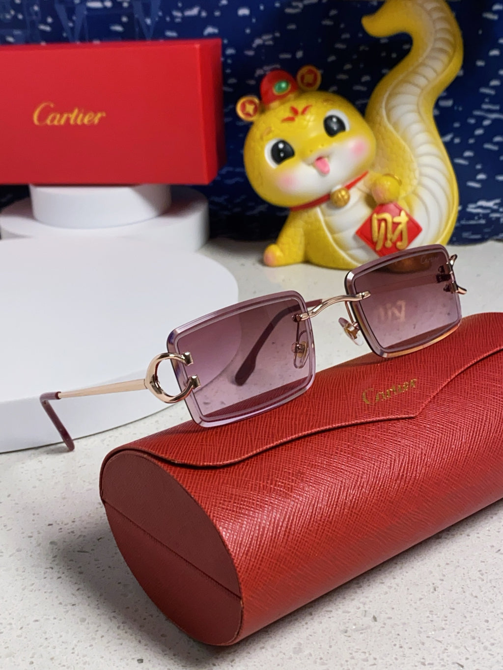 Cartier Fashion Red Lens Sunglasses for Men & Women - detail image 10
