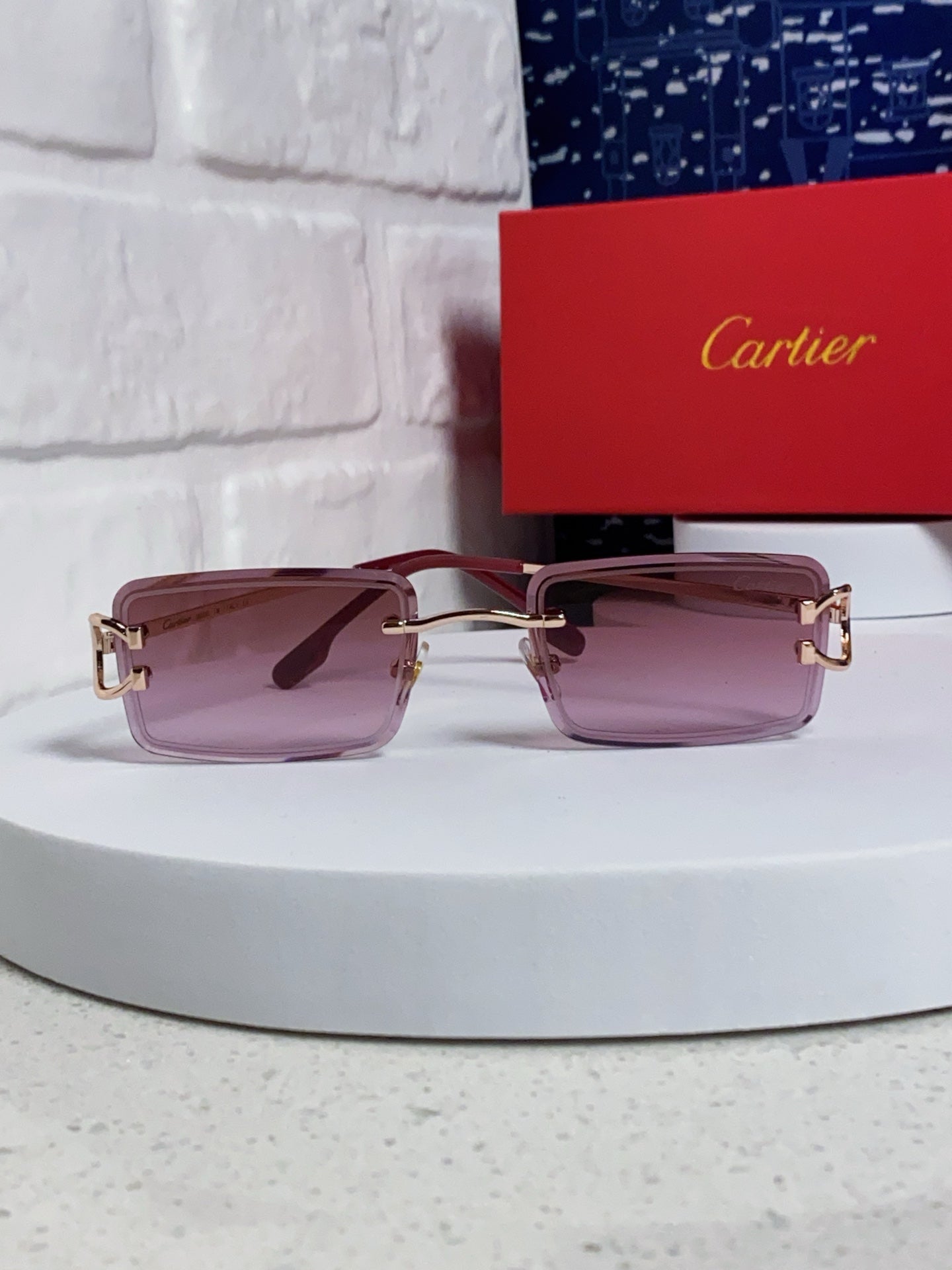 Cartier Fashion Red Lens Sunglasses for Men & Women - detail image 2