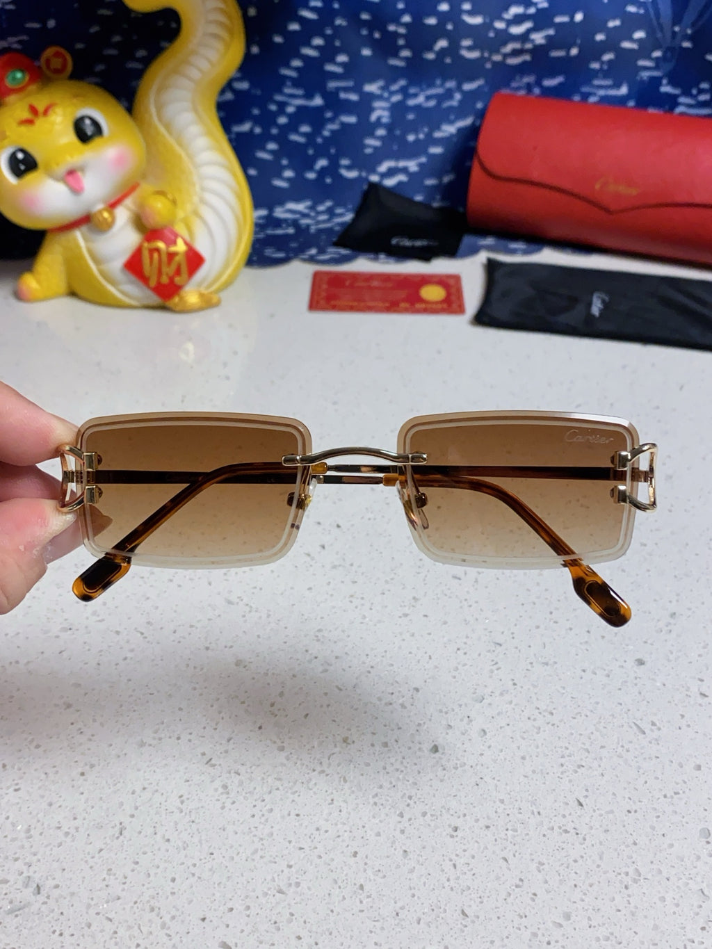Cartier Fashion Brown Lens Sunglasses for Men & Women - 415888 - detail image 3