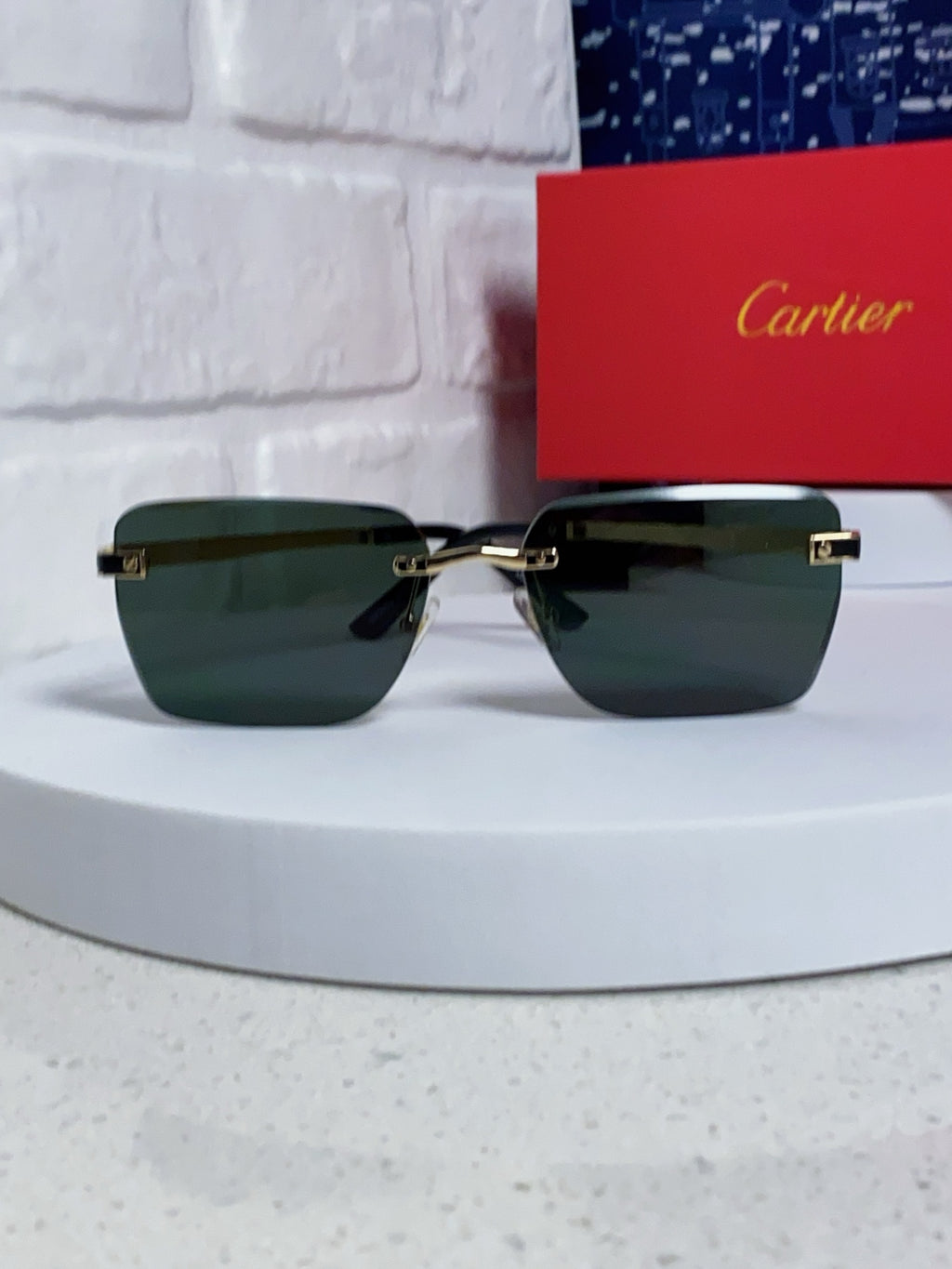 Cartier Lightweight Rimless Silver Lens Sunglasses for Men & Women - 487319 - detail image 2