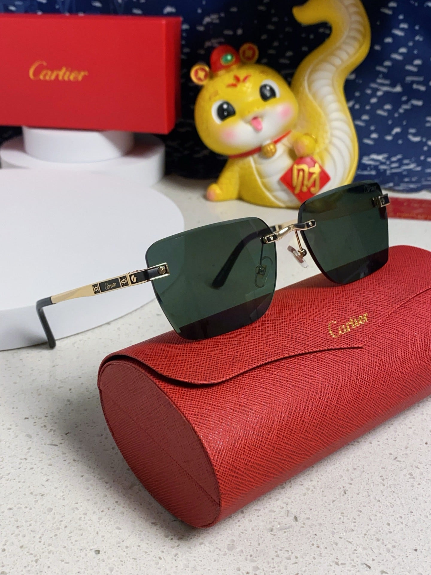 Cartier Lightweight Rimless Silver Lens Sunglasses for Men & Women - 487319 - detail image 10