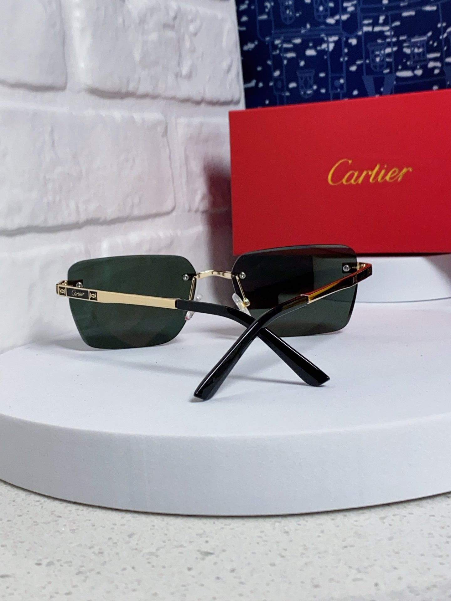 Cartier Lightweight Rimless Silver Lens Sunglasses for Men & Women - 487319 - detail image 3