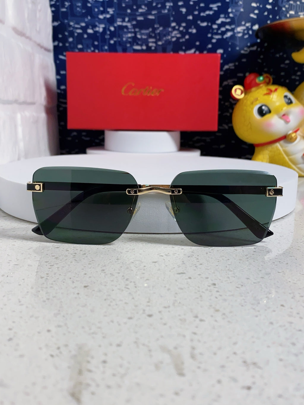 Cartier Lightweight Rimless Silver Lens Sunglasses for Men & Women - 432302 - detail image 9