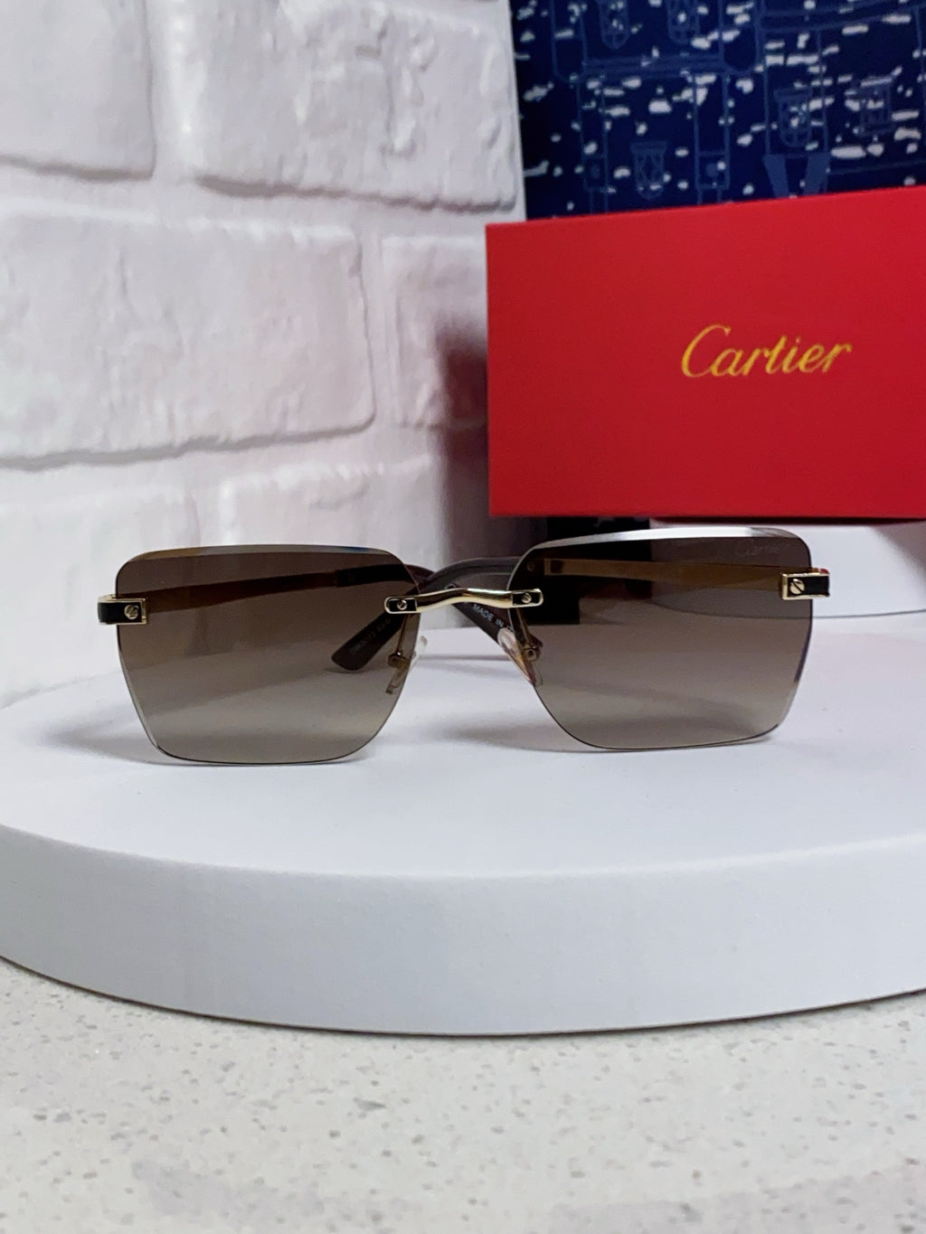Cartier Lightweight Rimless Silver Lens Sunglasses for Men & Women - 432303 - detail image 2