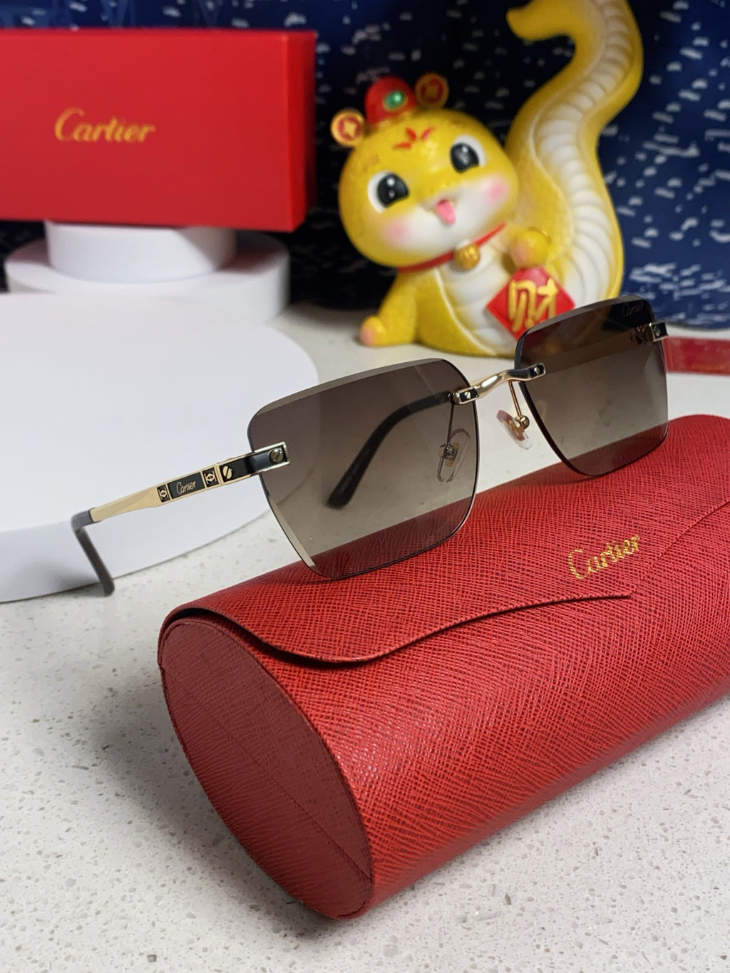 Cartier Lightweight Rimless Silver Lens Sunglasses for Men & Women - 432303 - detail image 10