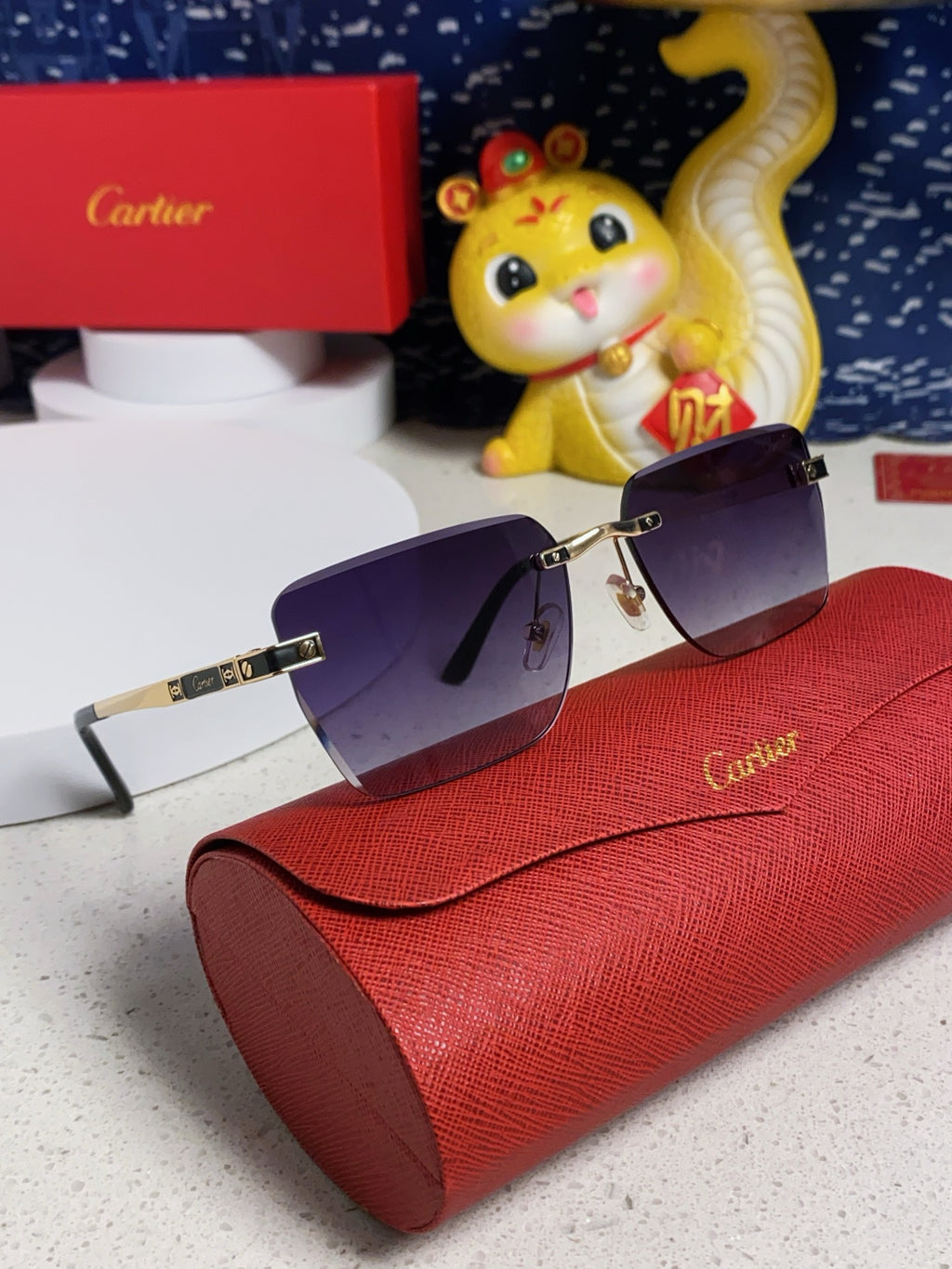 Cartier Lightweight Rimless Silver Lens Sunglasses for Men & Women - 432305 - detail image 10