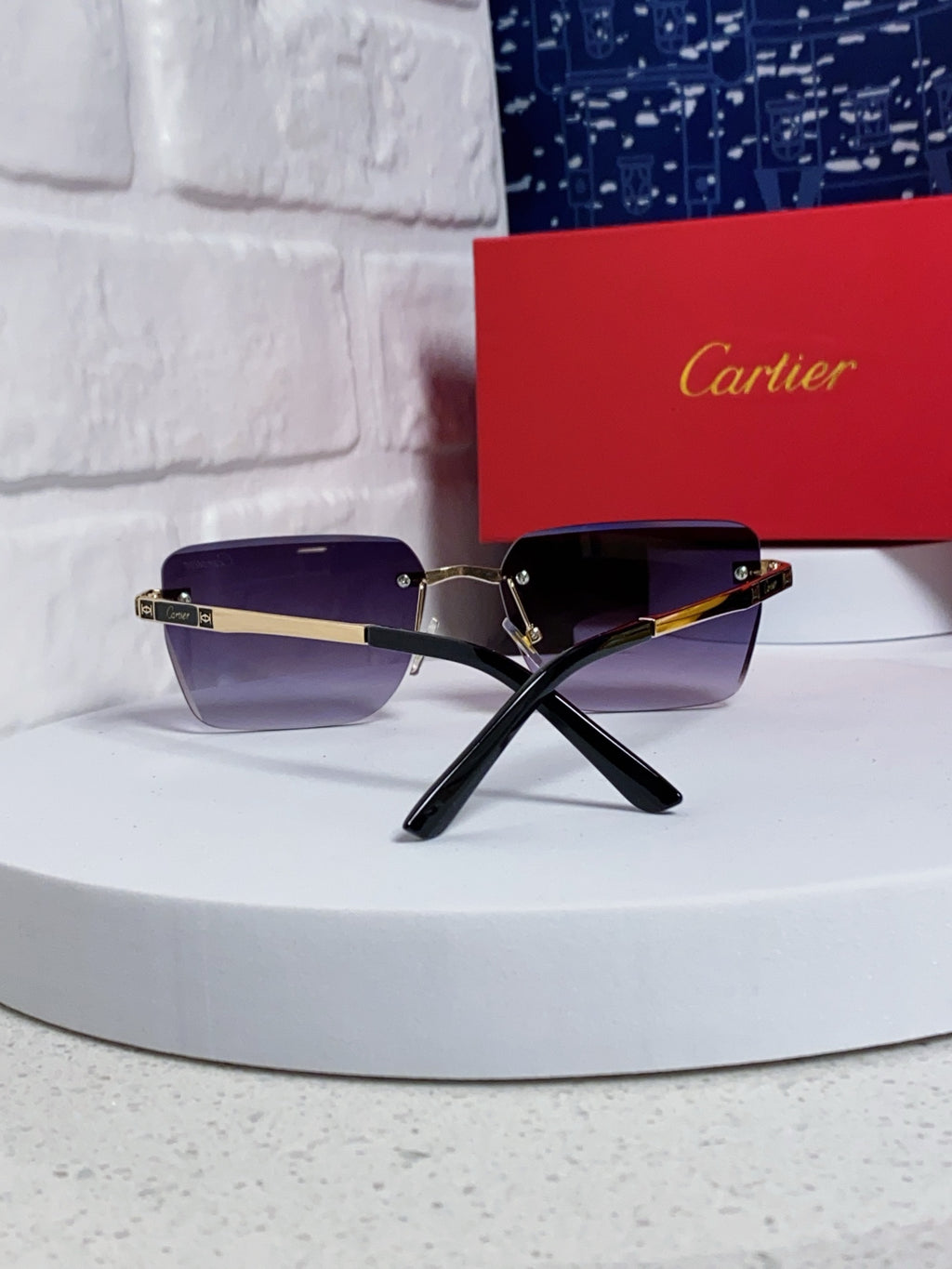 Cartier Lightweight Rimless Silver Lens Sunglasses for Men & Women - 432305 - detail image 3