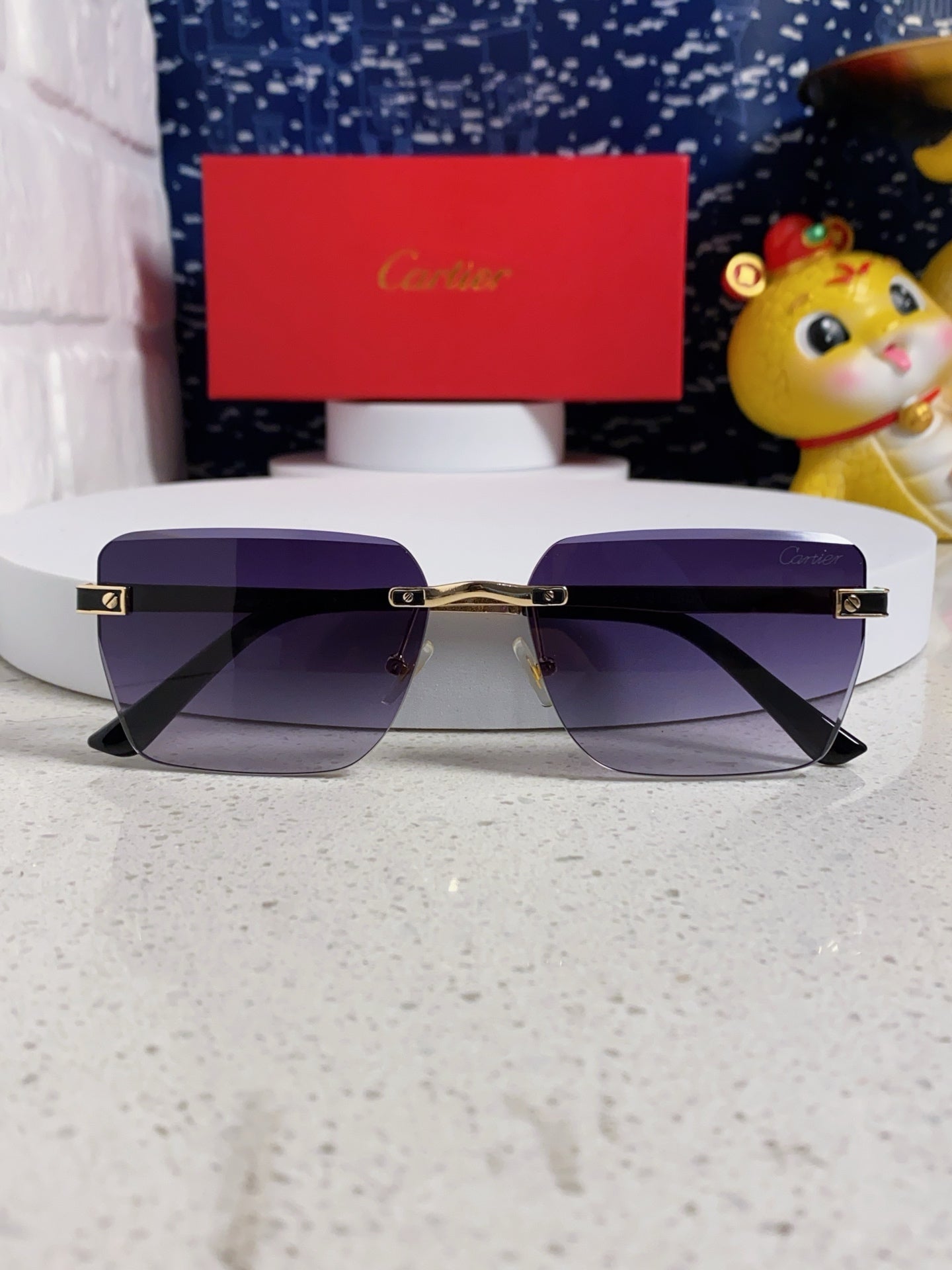 Cartier Lightweight Rimless Silver Lens Sunglasses for Men & Women - 432305 - detail image 9