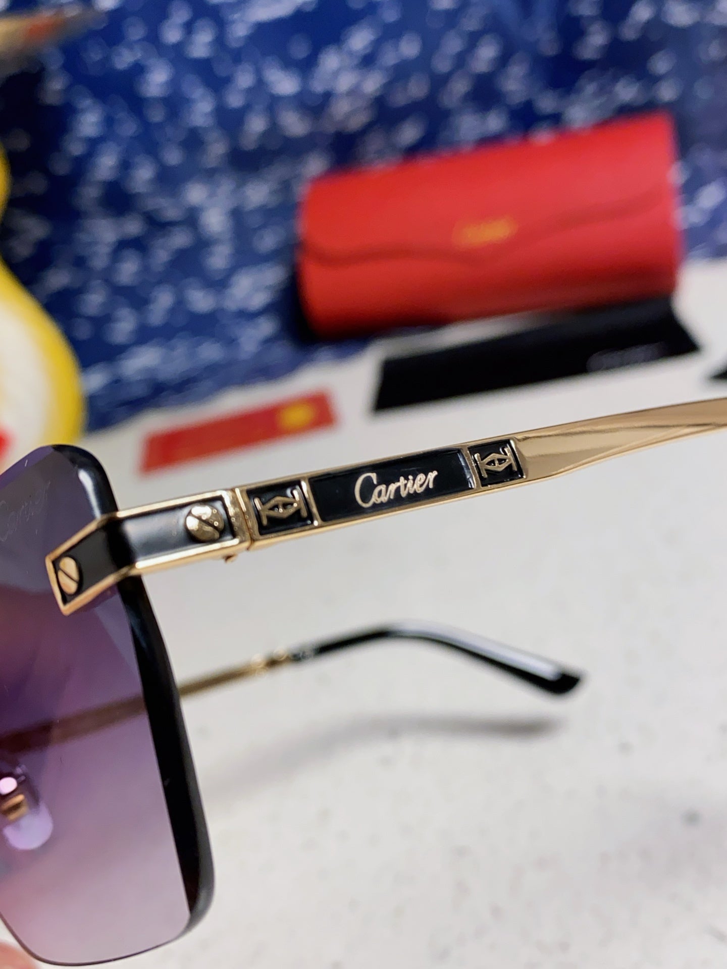 Cartier Lightweight Rimless Silver Lens Sunglasses for Men & Women - 432305 - detail image 7