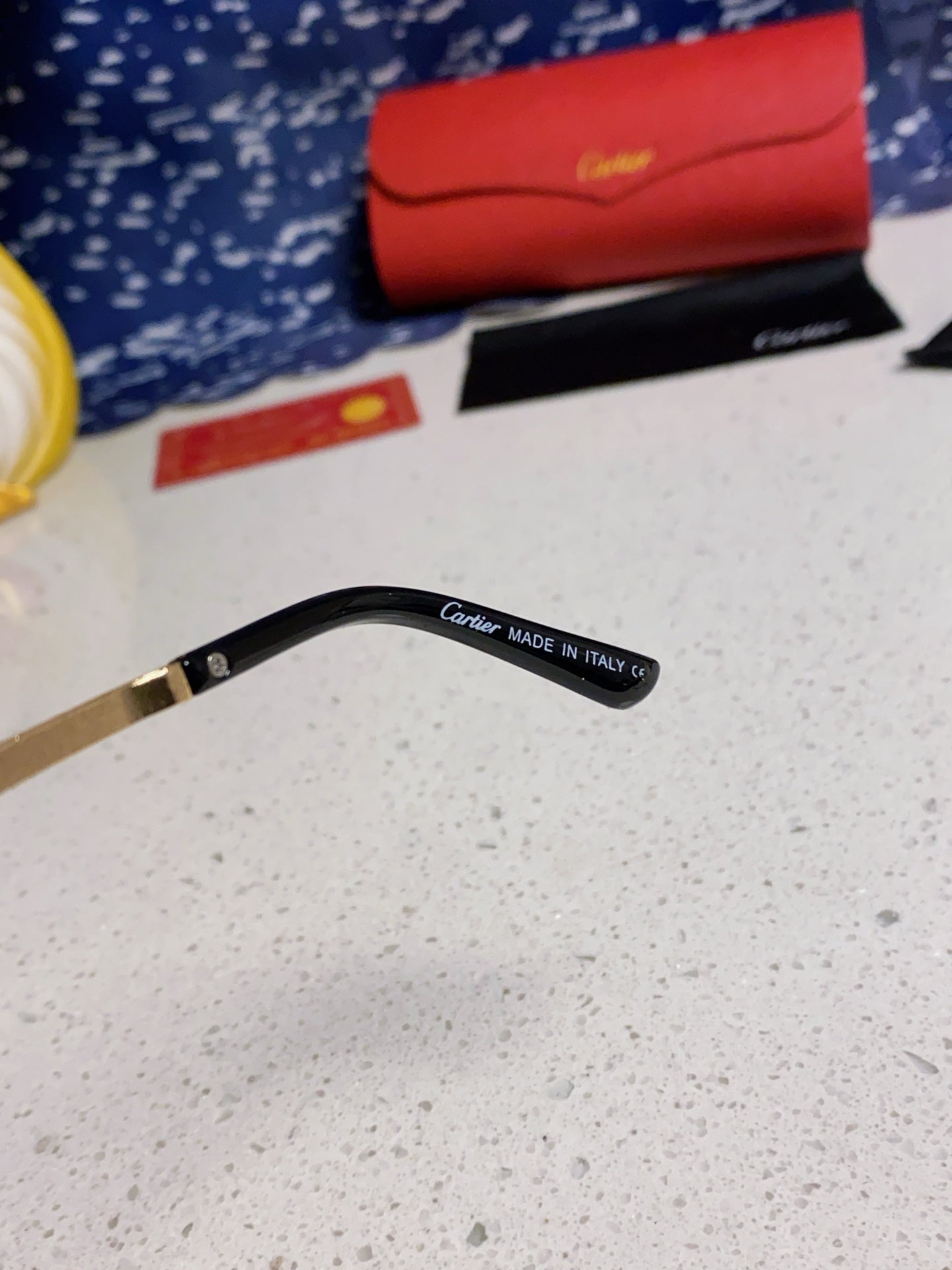 Cartier Lightweight Rimless Blue Lens Sunglasses for Men & Women - 432306 - detail image 8