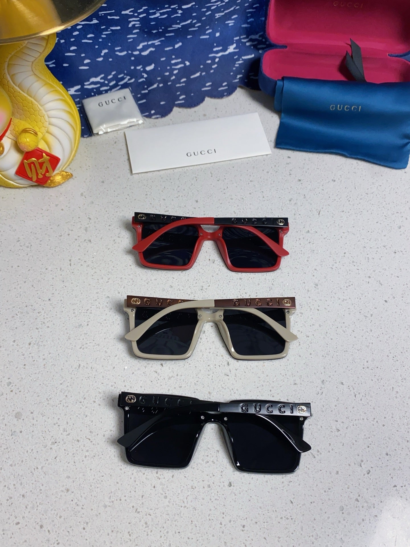 Gucci Polarized Square Silver Lens Sunglasses for Men & Women - detail image 11