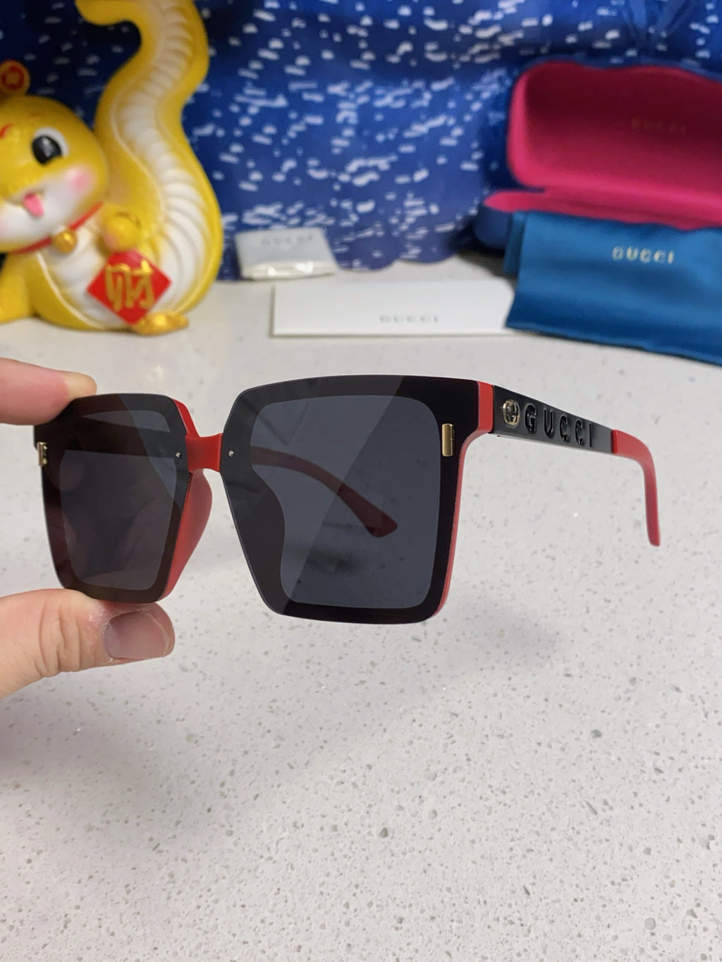 Gucci Polarized Square Silver Lens Sunglasses for Men & Women - 486444 - detail image 6