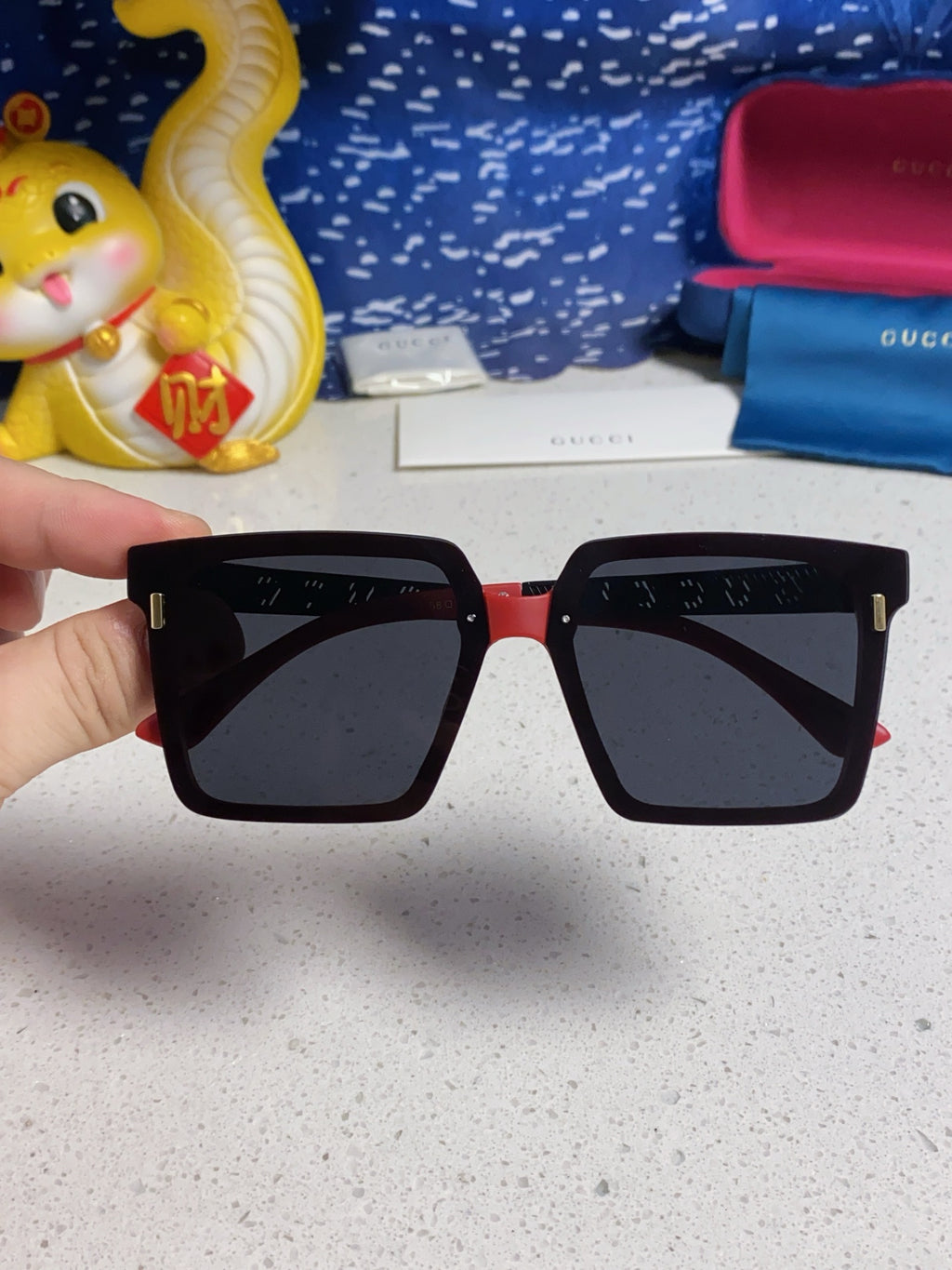 Gucci Polarized Square Silver Lens Sunglasses for Men & Women - 486444 - detail image 4