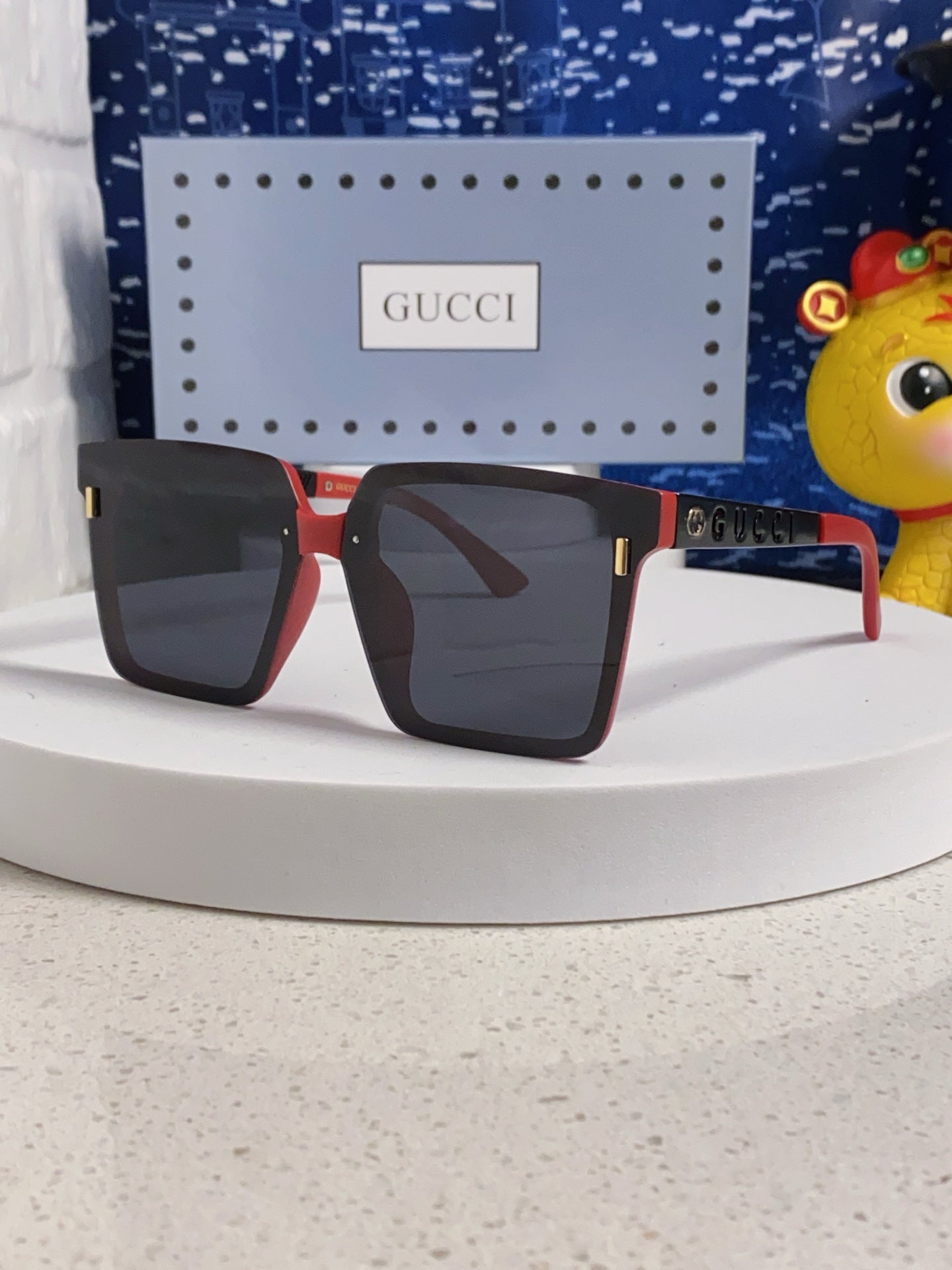 Gucci Polarized Square Silver Lens Sunglasses for Men & Women - 486444