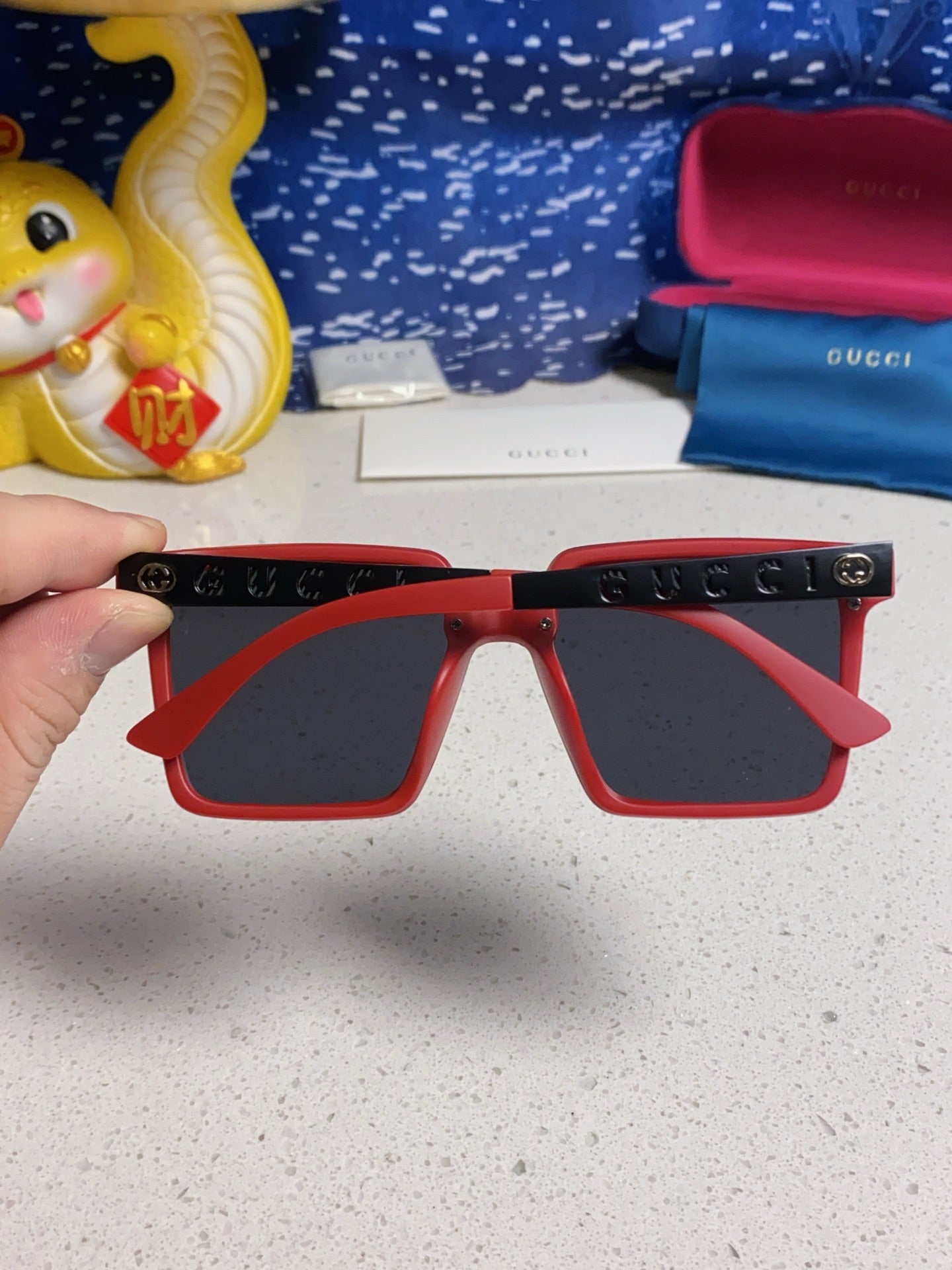 Gucci Polarized Square Silver Lens Sunglasses for Men & Women - 486444 - detail image 5