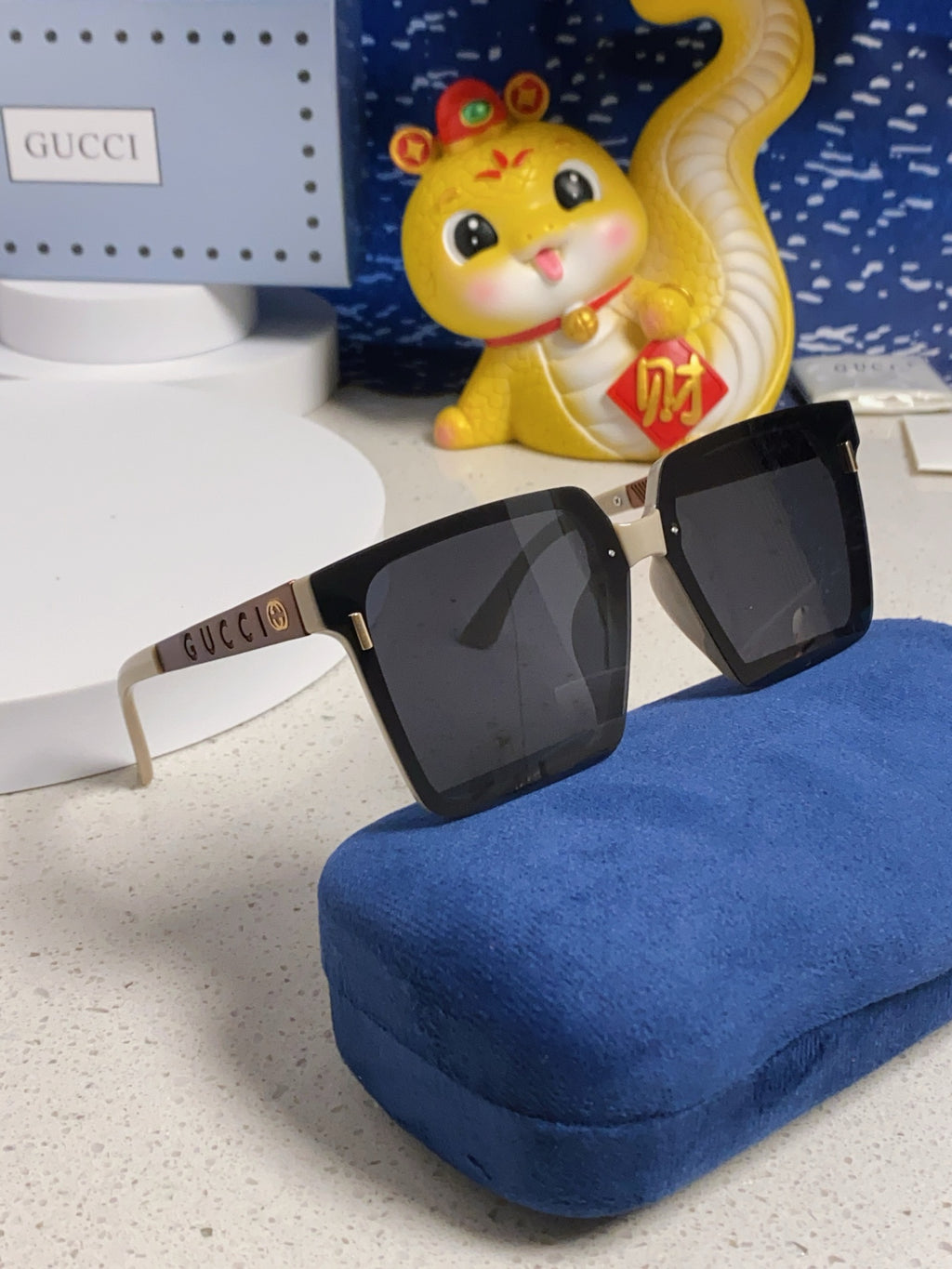 Gucci Polarized Square Silver Lens Sunglasses for Men & Women - 486445 - detail image 10