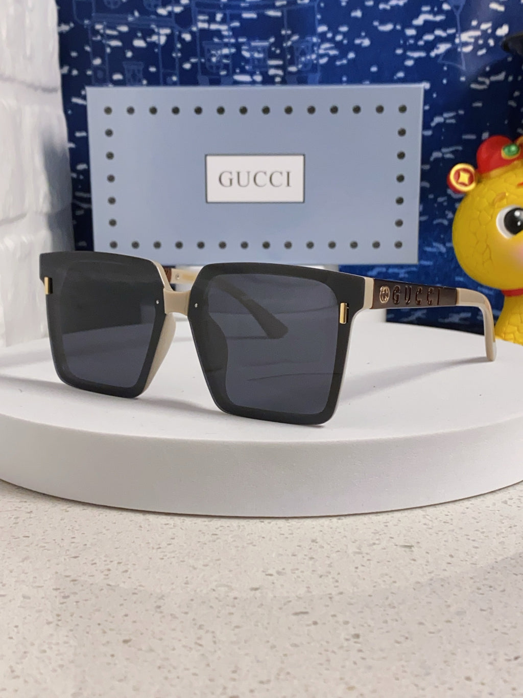 Gucci Polarized Square Silver Lens Sunglasses for Men & Women - 486445
