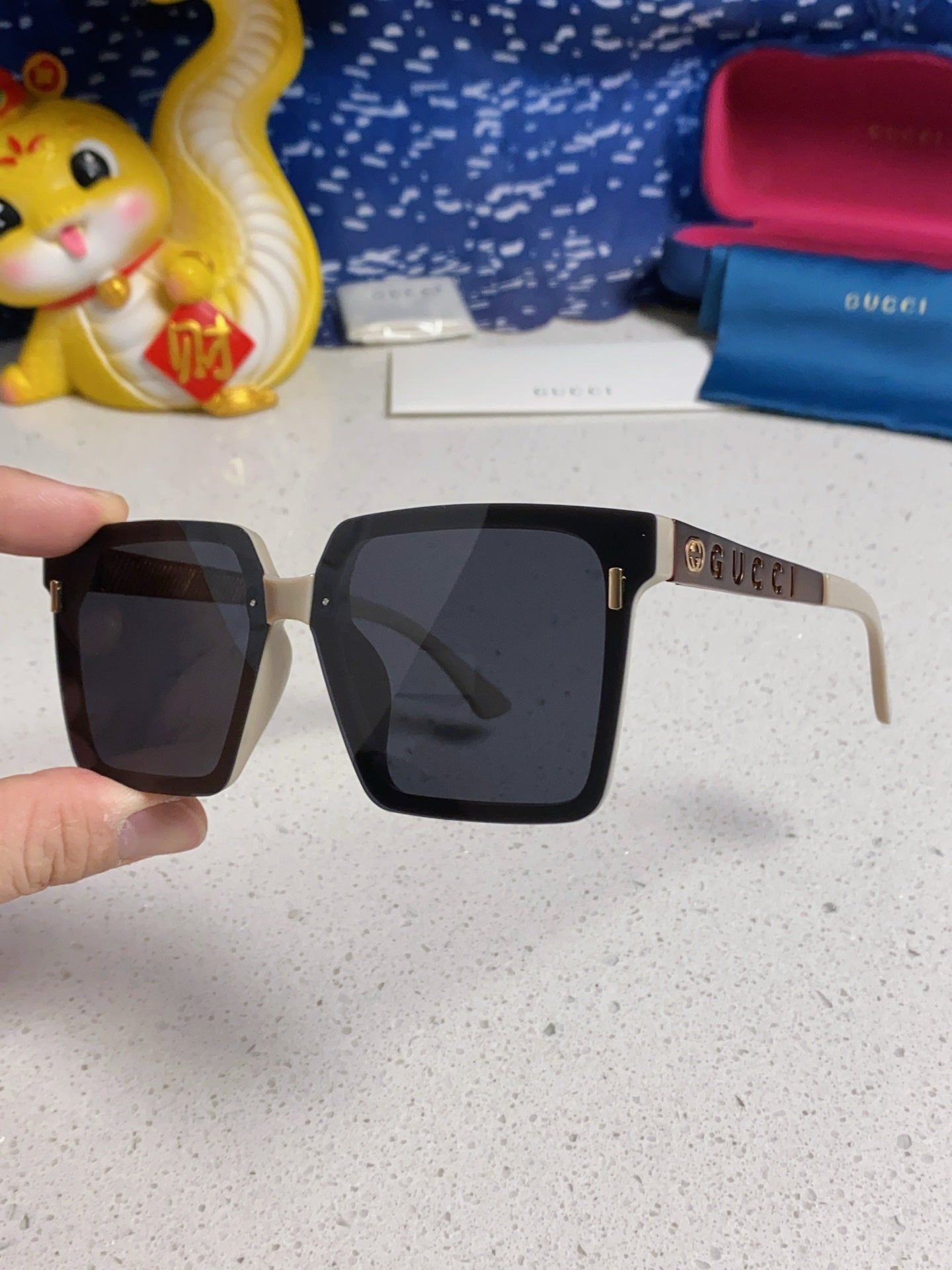 Gucci Polarized Square Silver Lens Sunglasses for Men & Women - 486445 - detail image 6