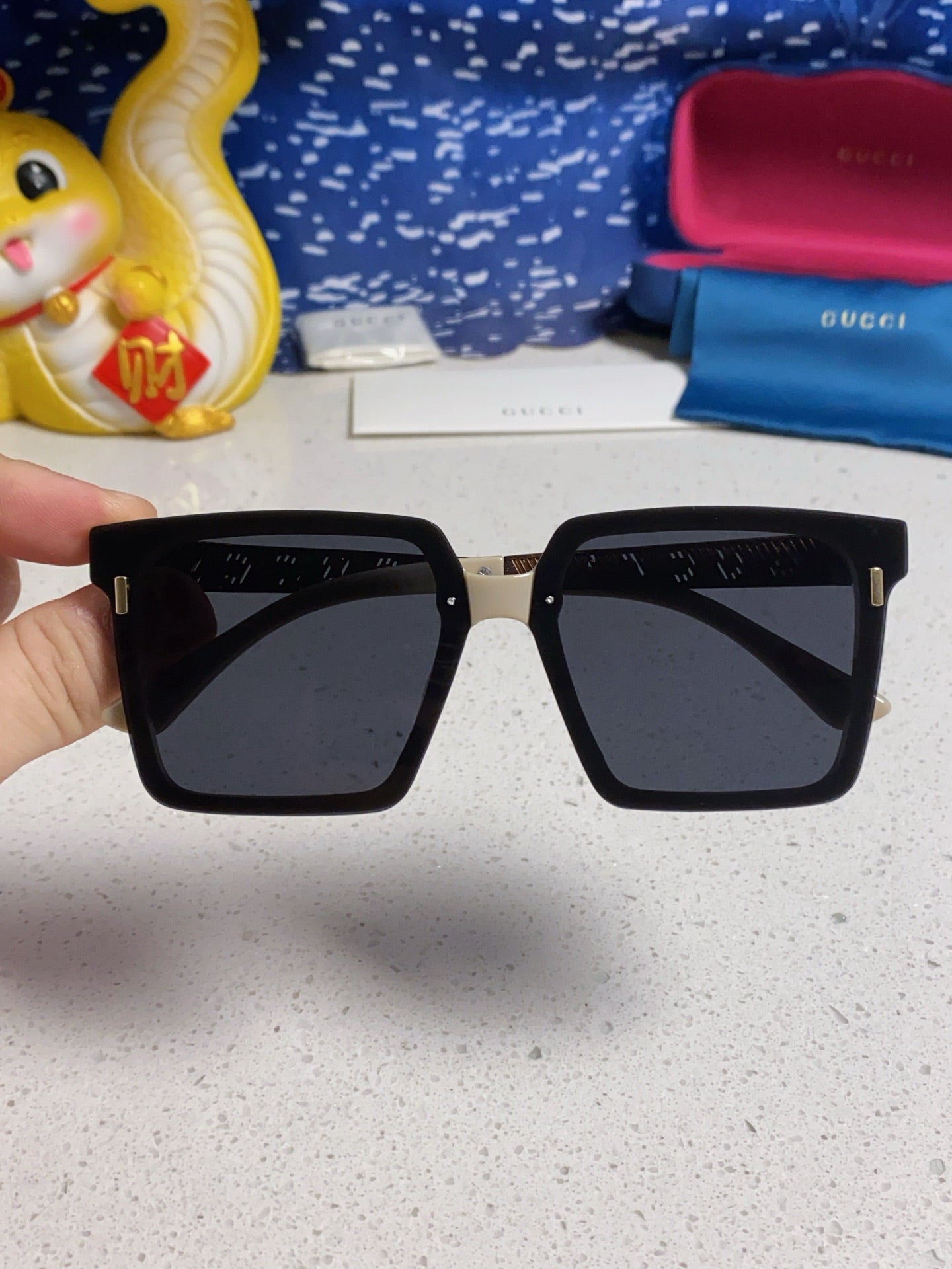 Gucci Polarized Square Silver Lens Sunglasses for Men & Women - 486445 - detail image 4