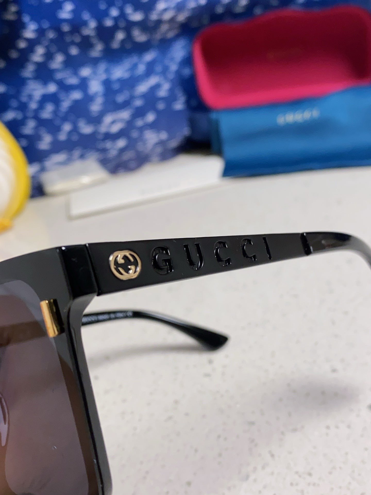 Gucci Polarized Square Silver Lens Sunglasses for Men & Women - detail image 7