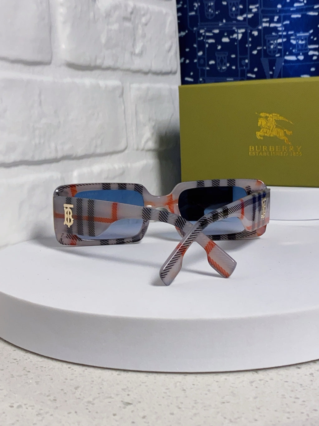 Burberry Square Blue Lens Sunglasses for Men & Women - detail image 3