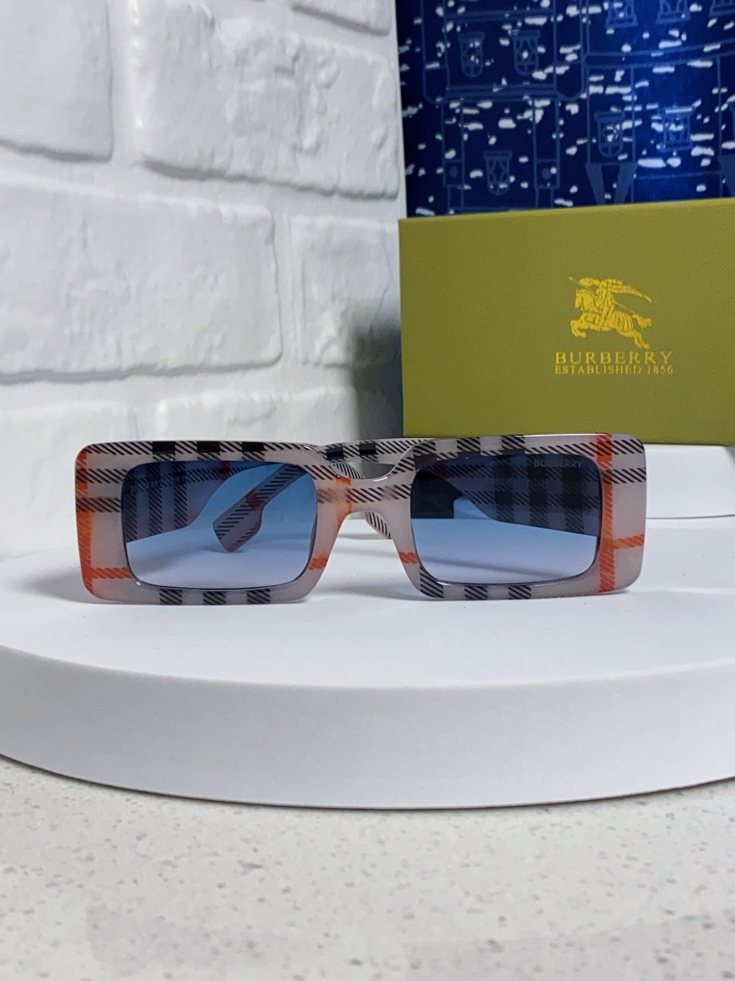 Burberry Square Blue Lens Sunglasses for Men & Women - detail image 2