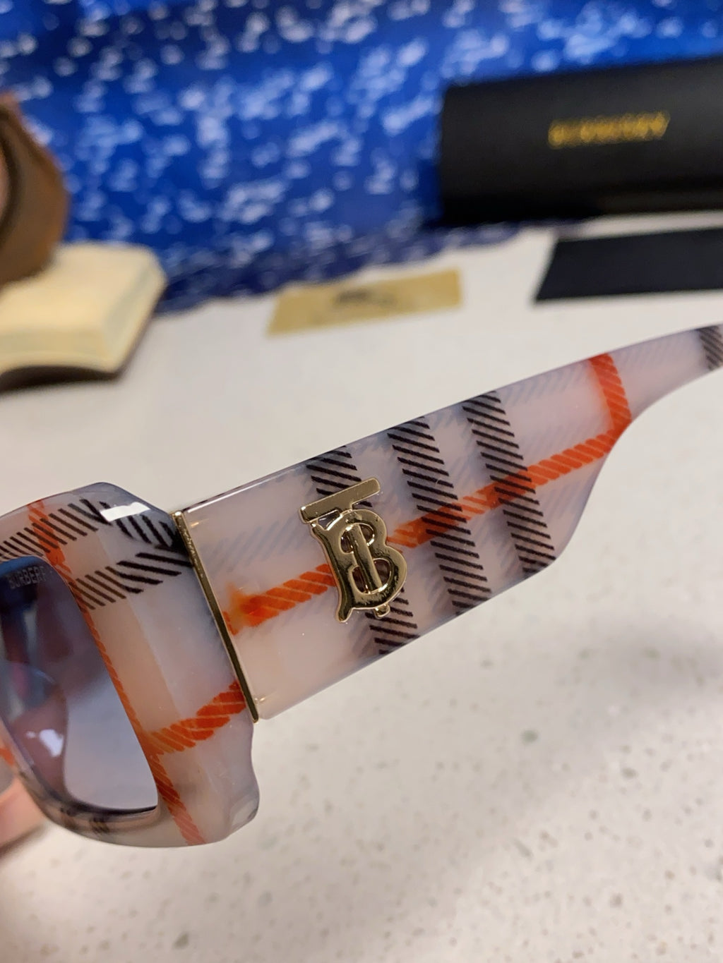 Burberry Square Blue Lens Sunglasses for Men & Women - detail image 7