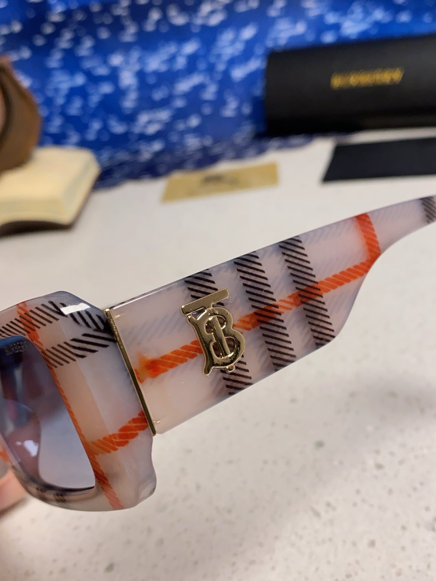 Burberry Square Blue Lens Sunglasses for Men & Women - detail image 7