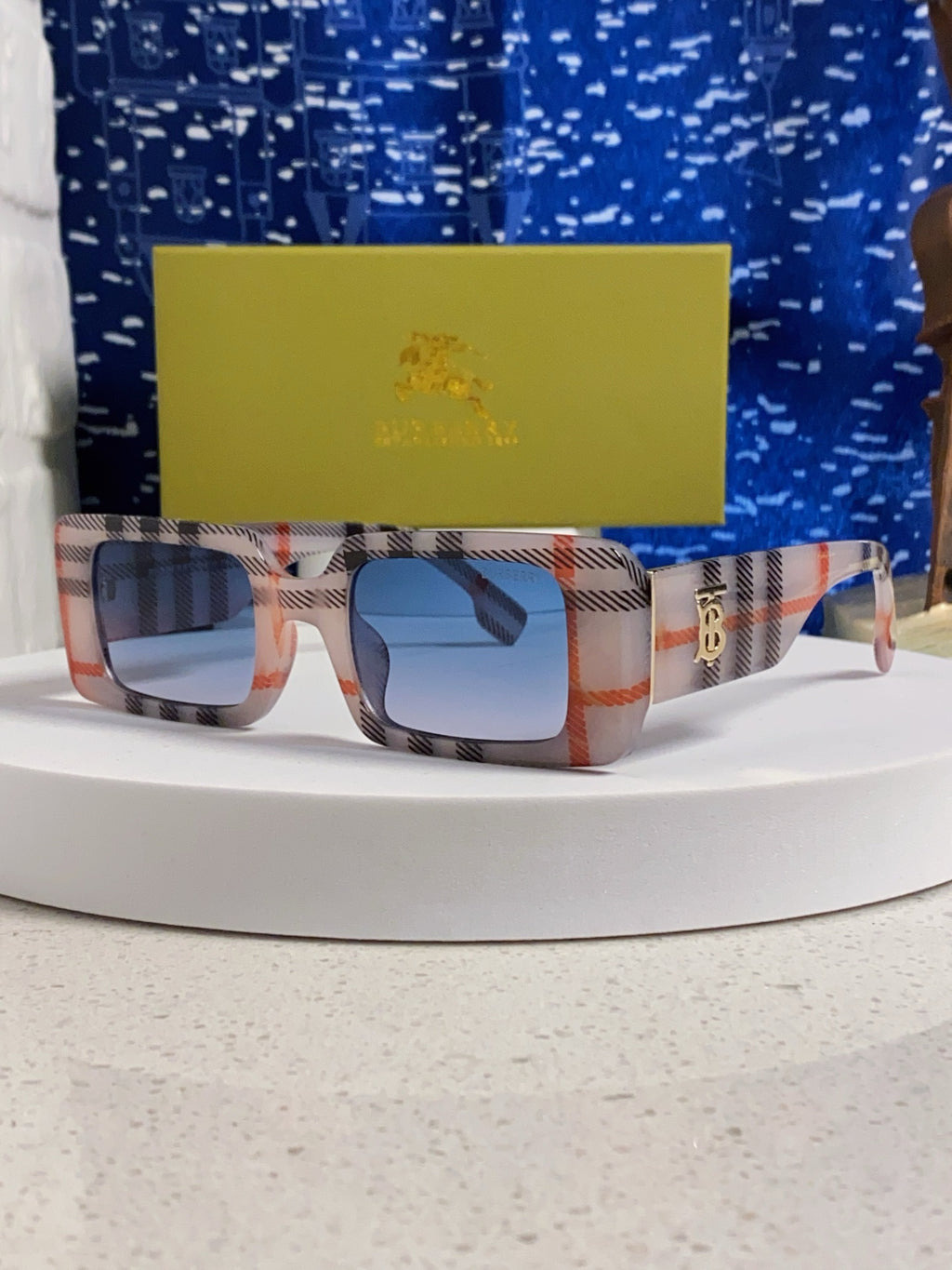 Burberry Square Blue Lens Sunglasses for Men & Women