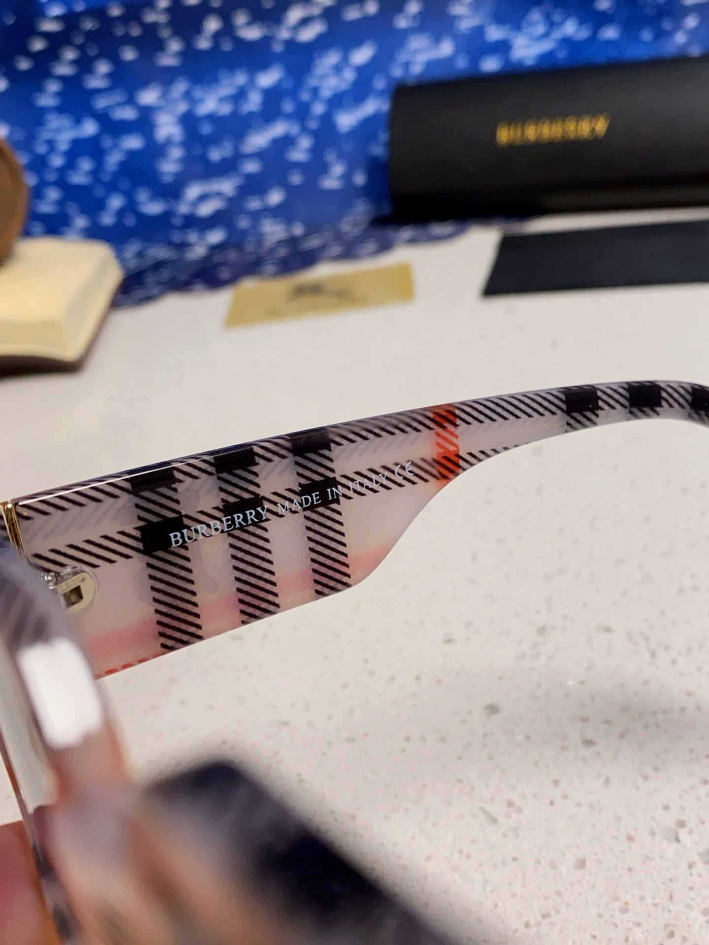Burberry Square Blue Lens Sunglasses for Men & Women - detail image 8