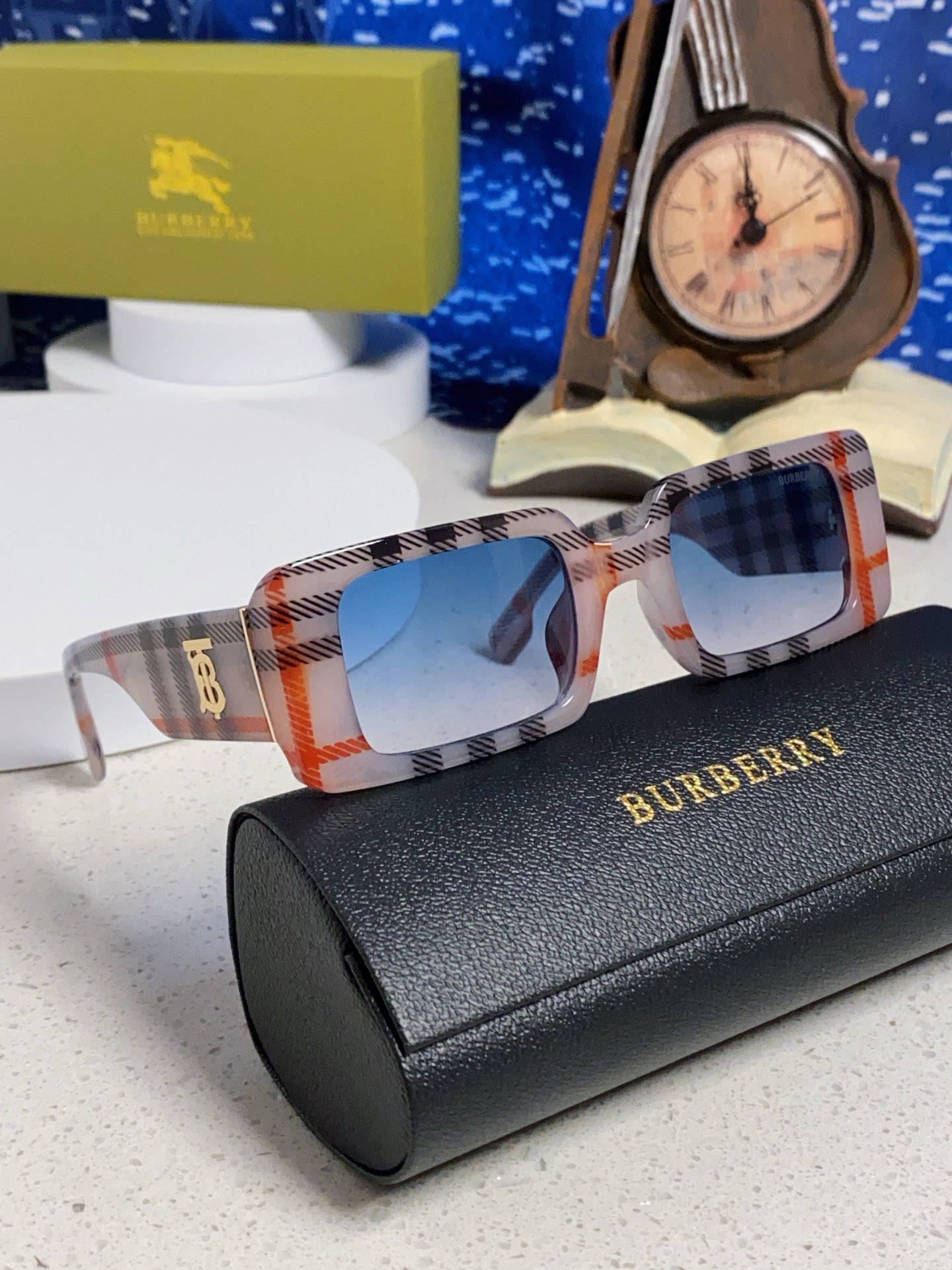 Burberry Square Blue Lens Sunglasses for Men & Women - detail image 10