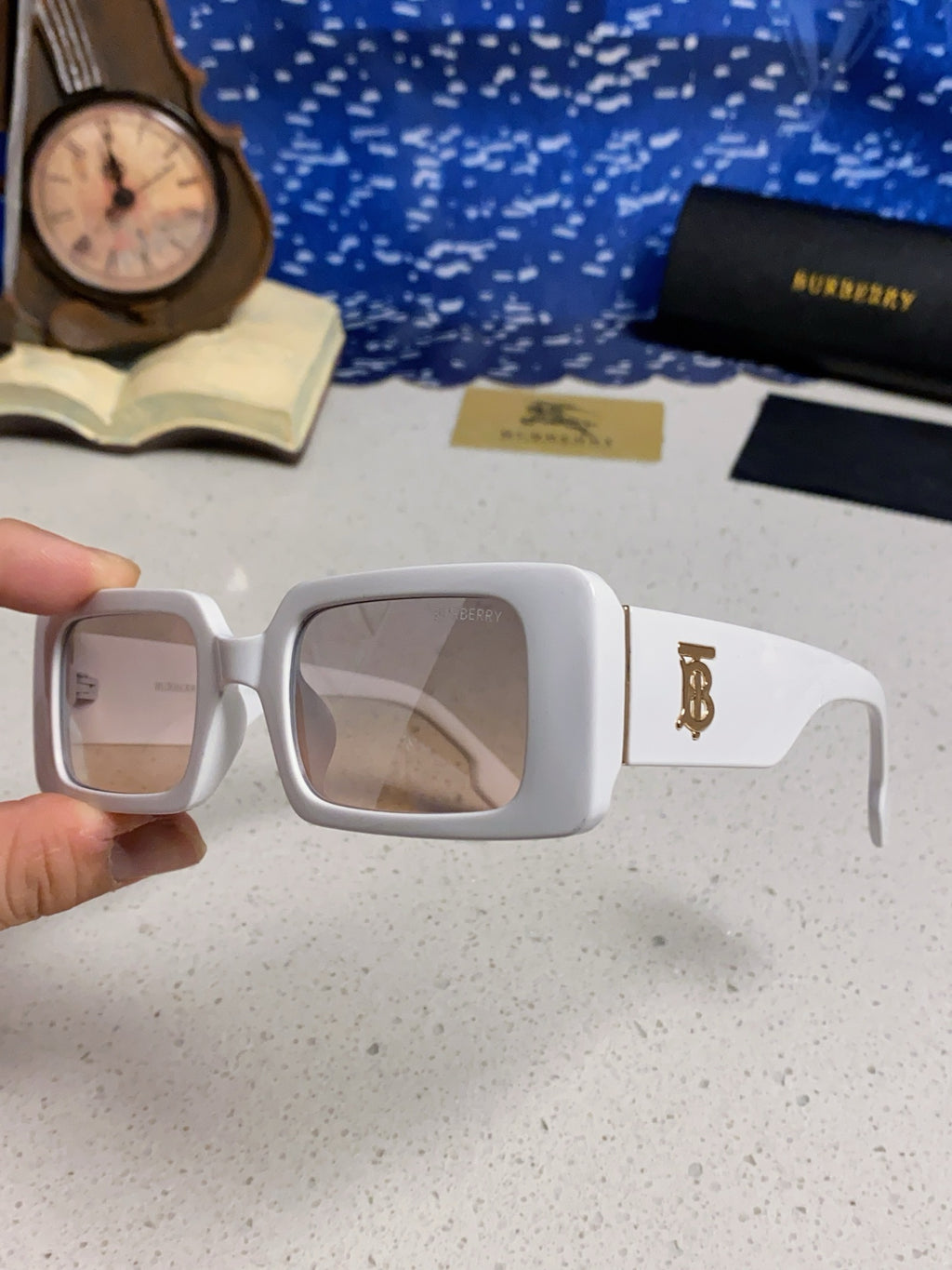 Burberry Square Silver Lens Sunglasses for Men & Women - 465963 - detail image 6