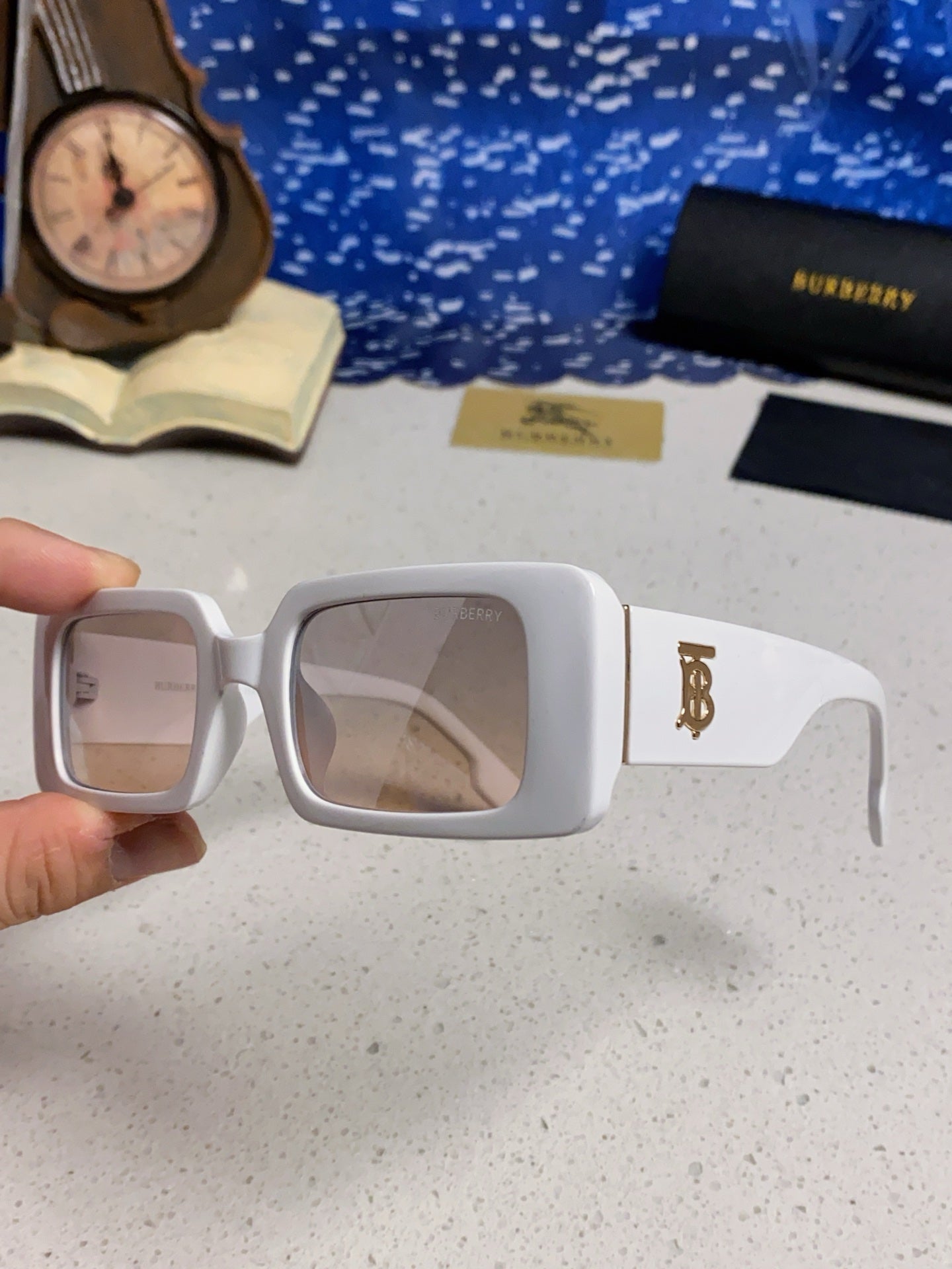 Burberry Square Silver Lens Sunglasses for Men & Women - 465963 - detail image 6