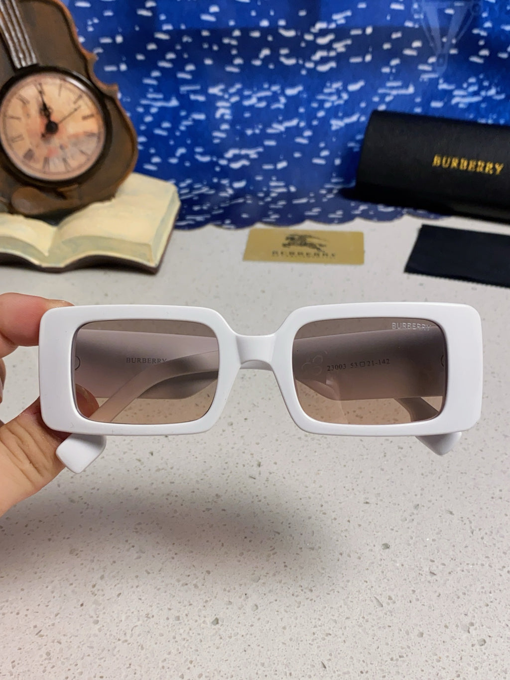 Burberry Square Silver Lens Sunglasses for Men & Women - 465963 - detail image 4
